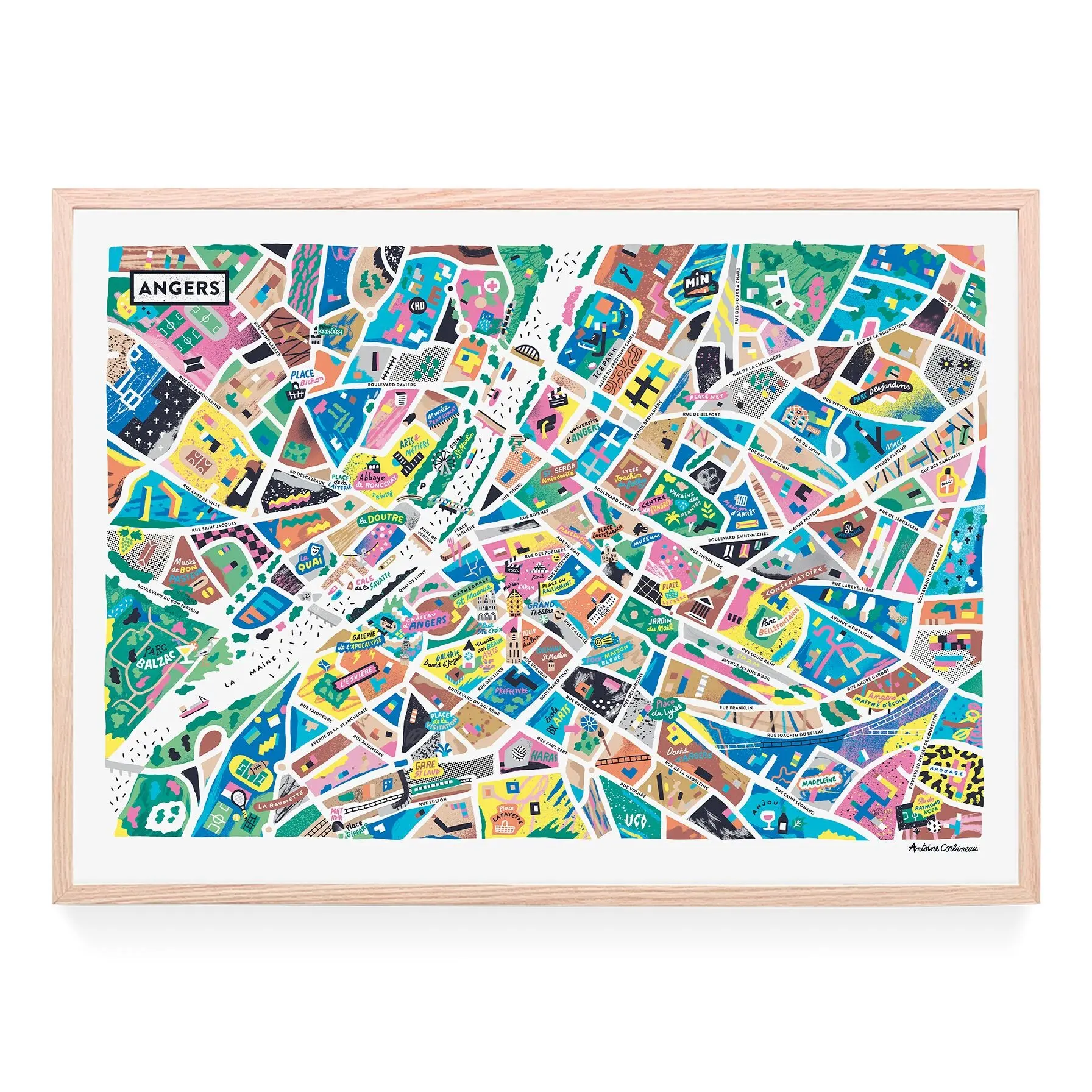 Poster - illustrated with a picture of Angers by Antoine Corbineau