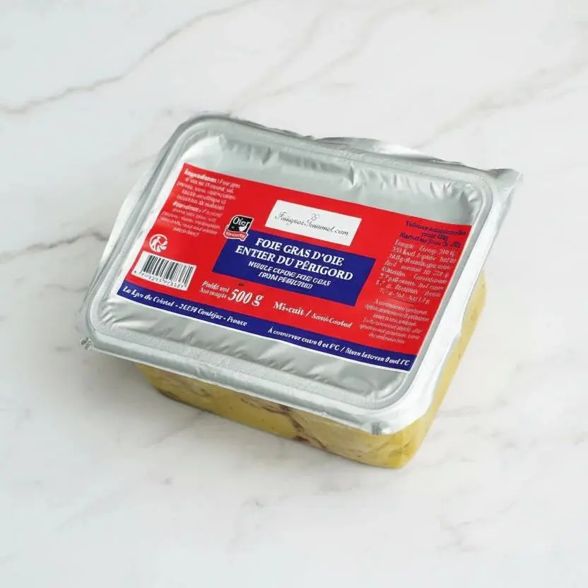 Whole Goose Foie Gras from Périgord, Semi-Cooked, 500g