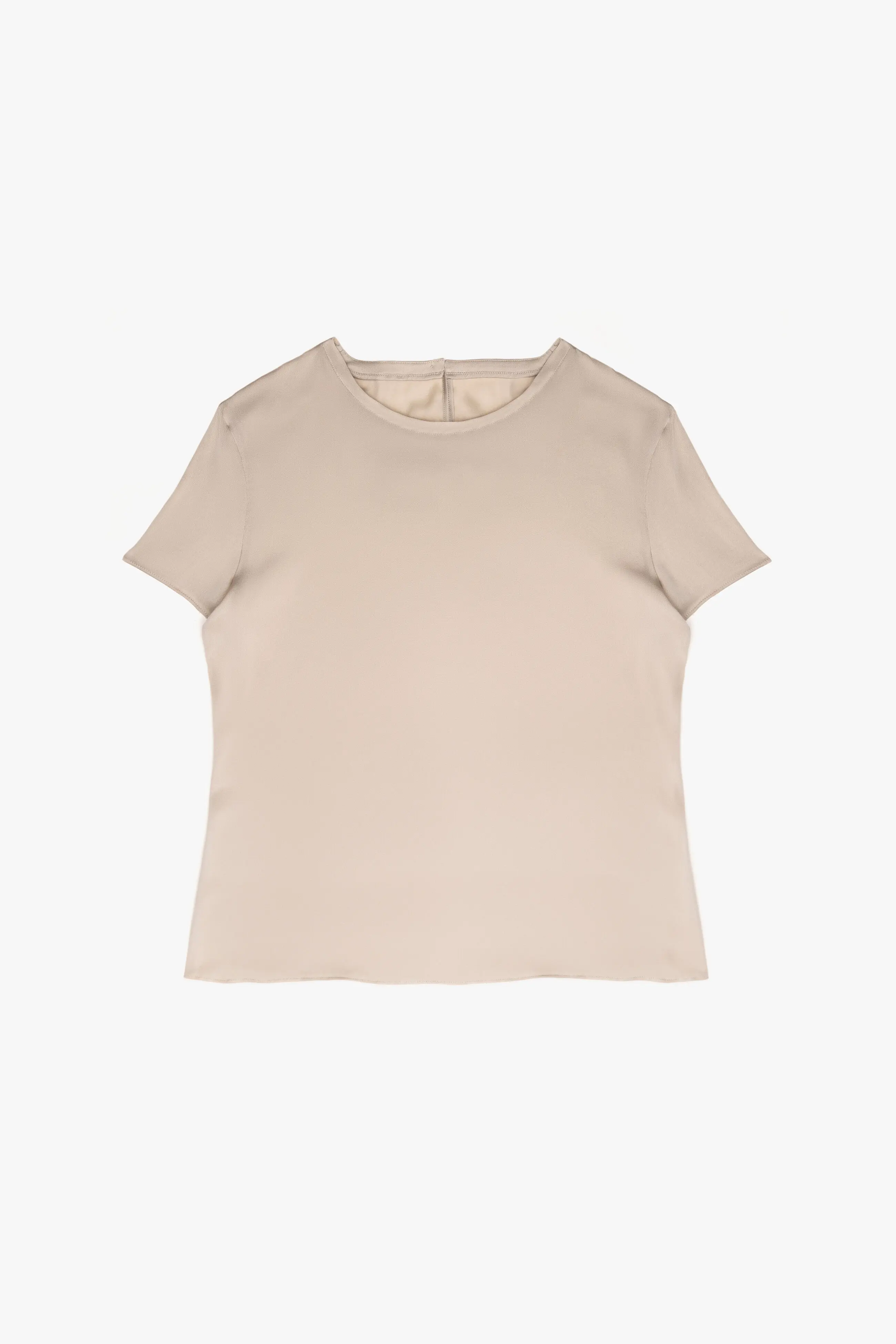 Camiseta de cuello redondo de seda