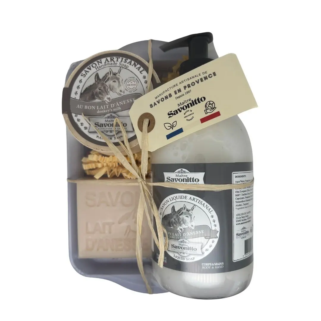 Caja de regalo navideña de leche de burra