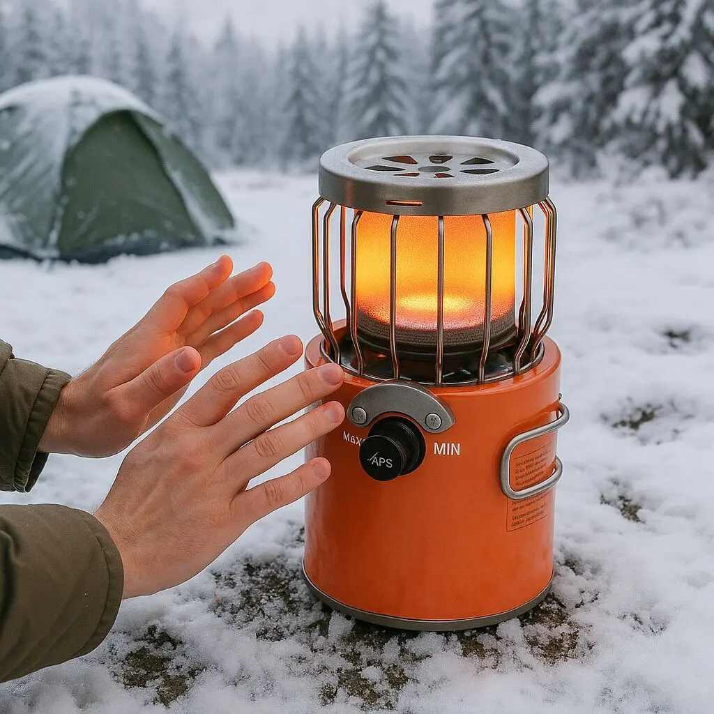 Mini riscaldatore da campeggio portatile da 2000 W - Fornello a gas GPL multifunzionale