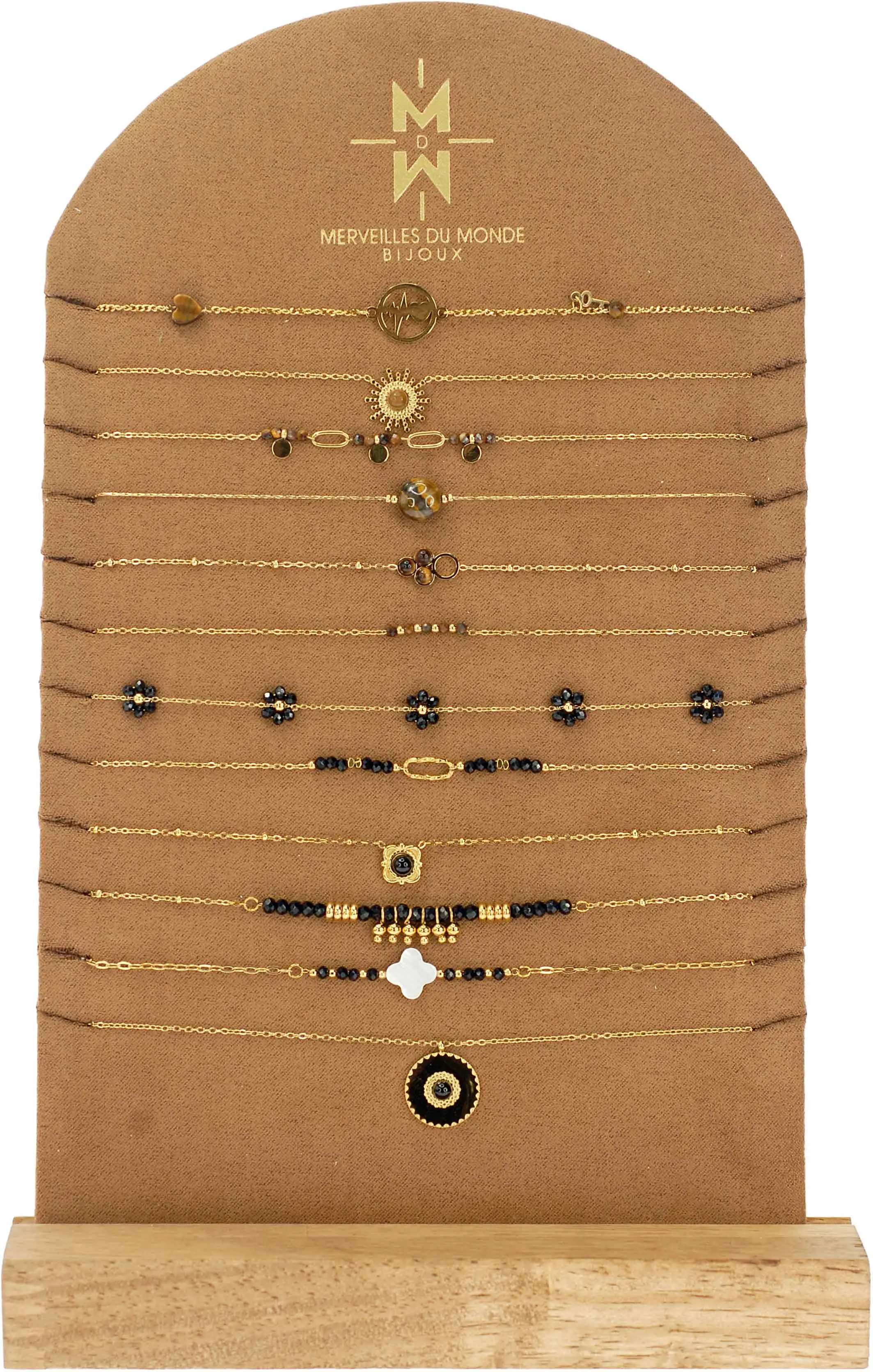 Set of 12 natural stone necklaces
