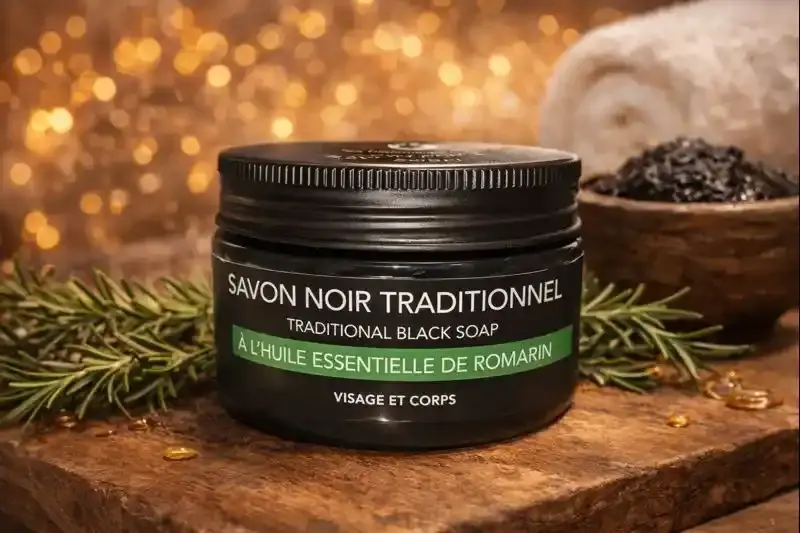 Black soap with rosemary essential oil 150ml