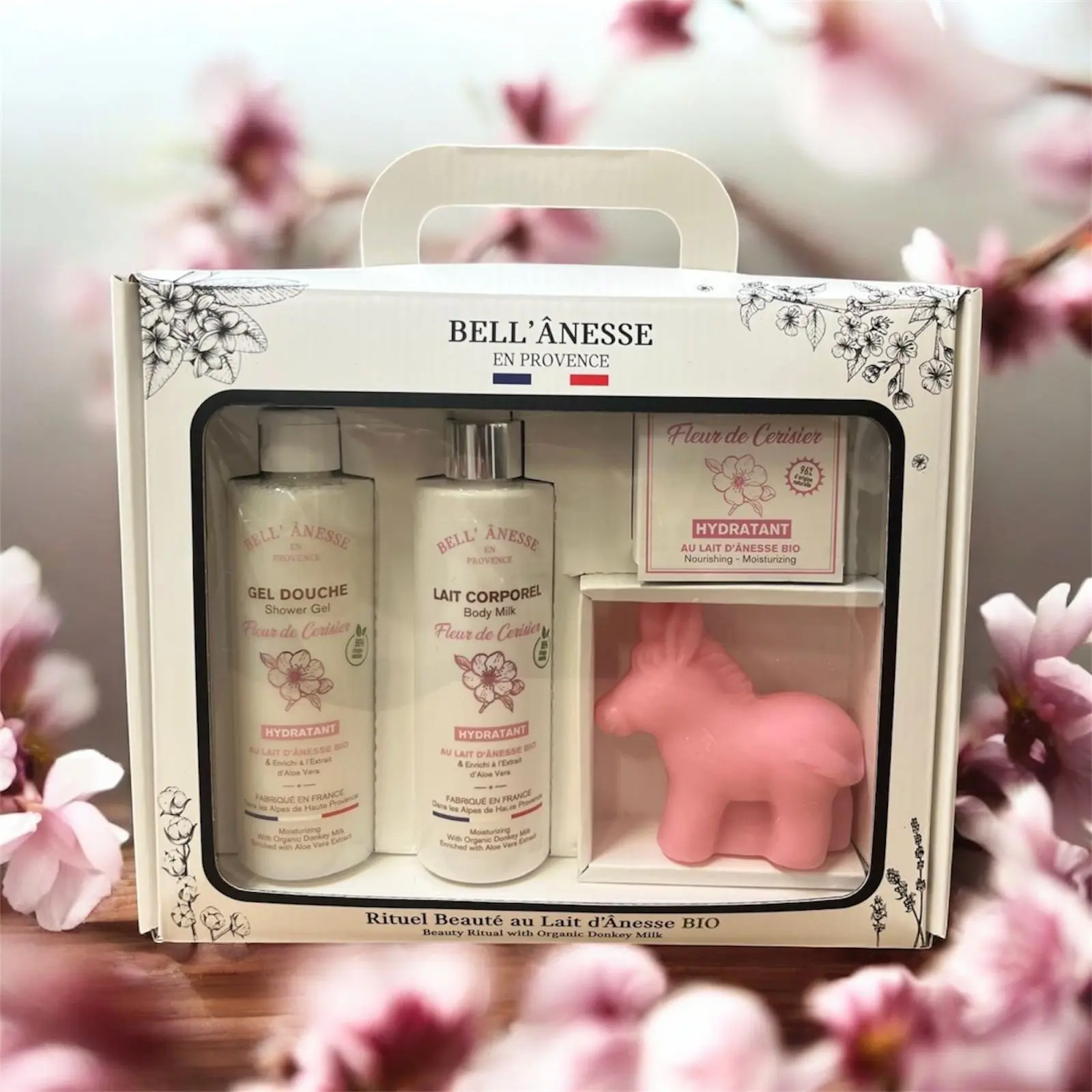 Kirschblüten-Geschenkset mit Eselsmilch