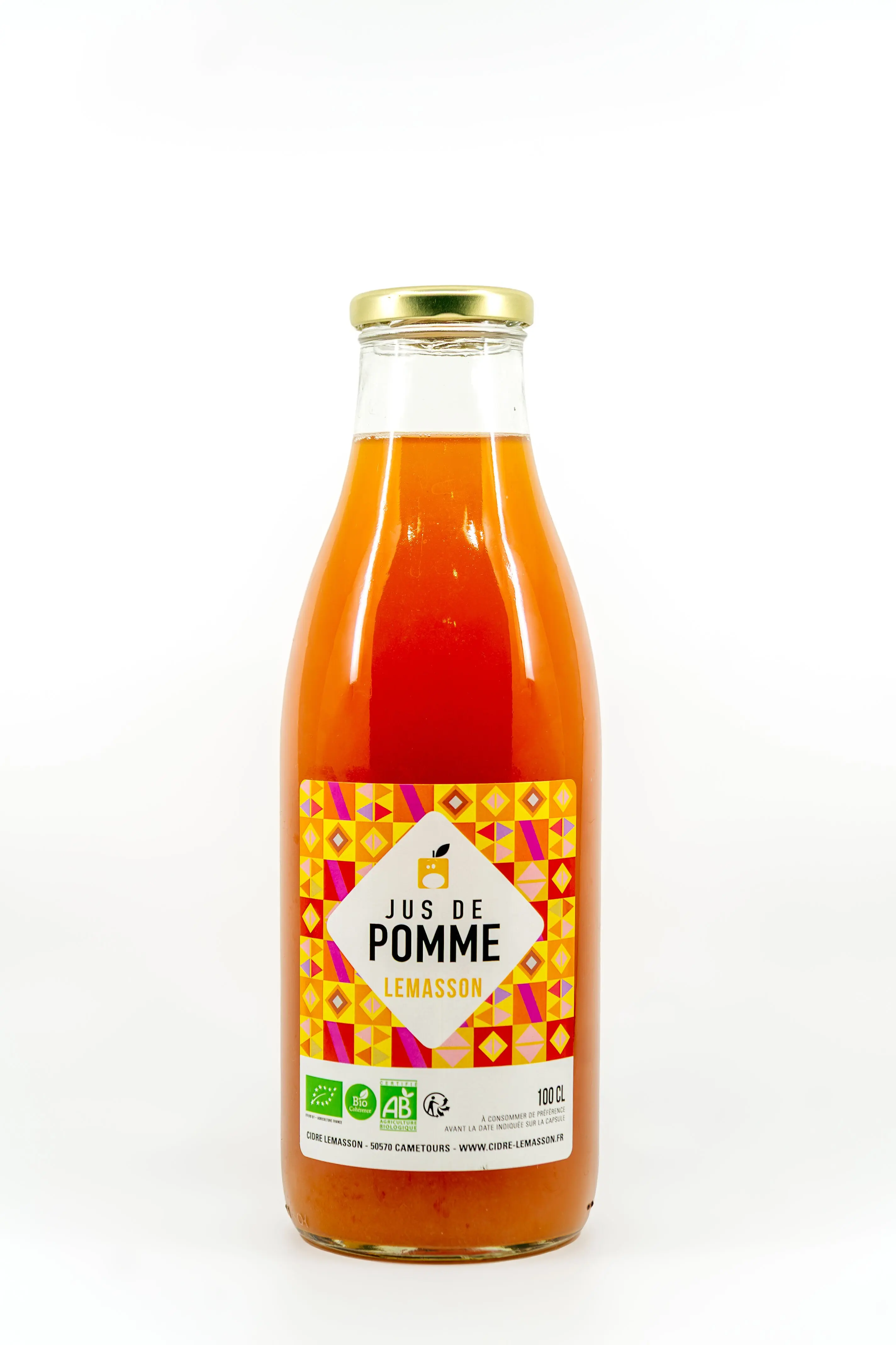 Jus de pomme bio non filtré, 100 cl