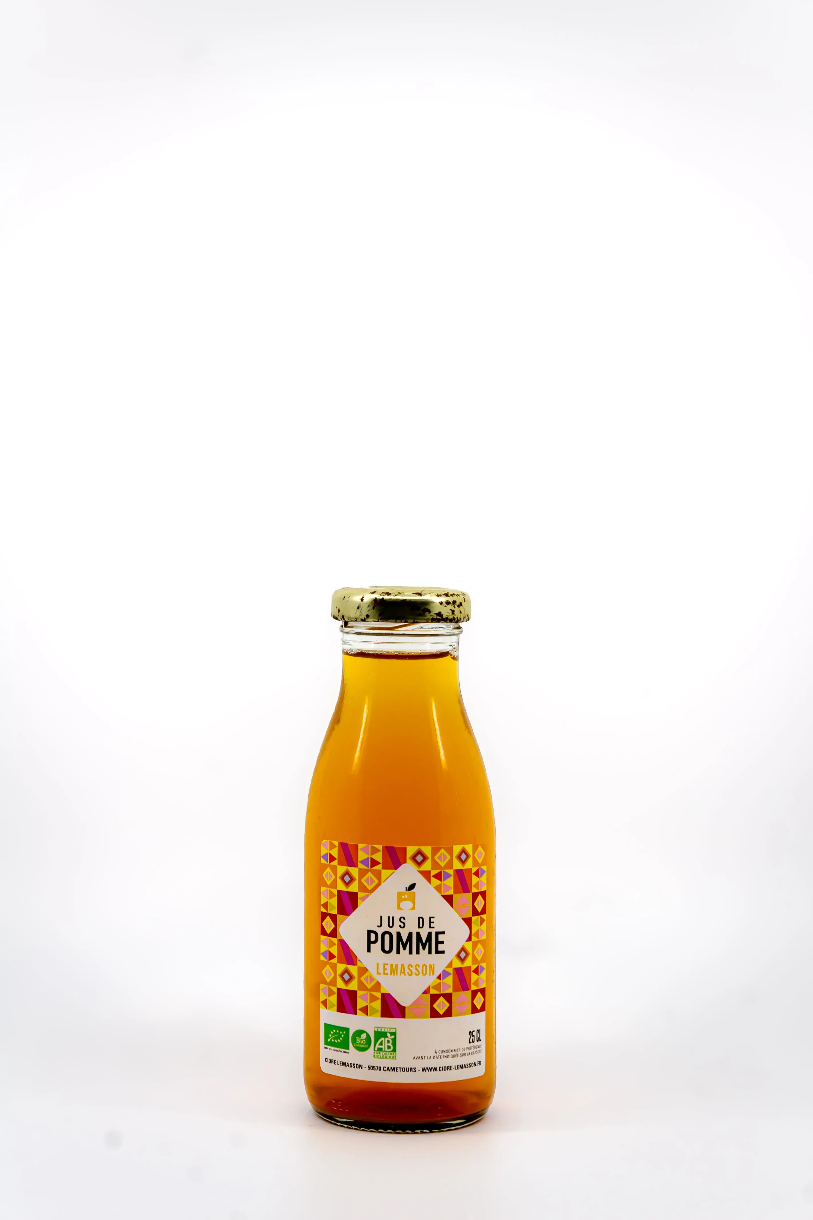 Jus de pomme bio non filtré, 25 cl
