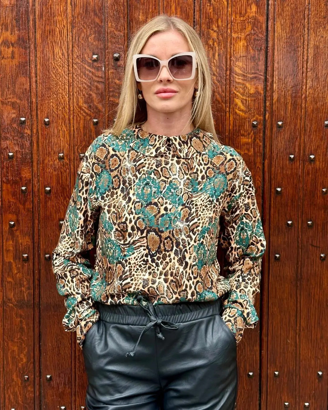 Blouse Animal & Emelard Pattern - Viscose -LOUI.