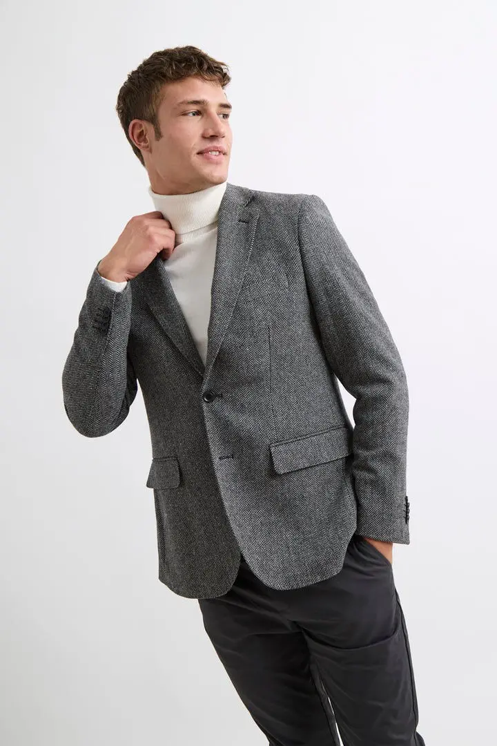American Herringbone Wool Gray
