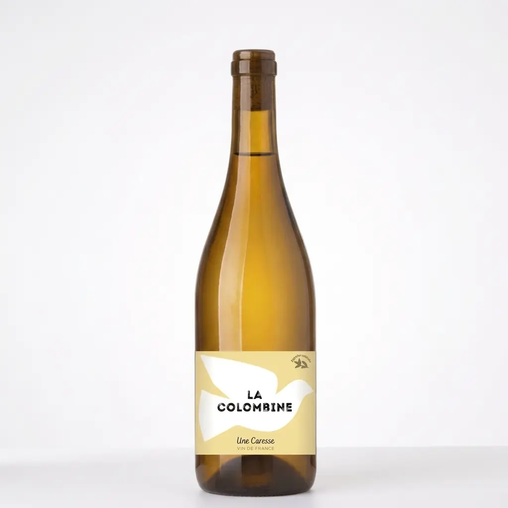 La Colombine, Une Caresse. Vin demi sec, Vin de France Bio, Certifié Demeter