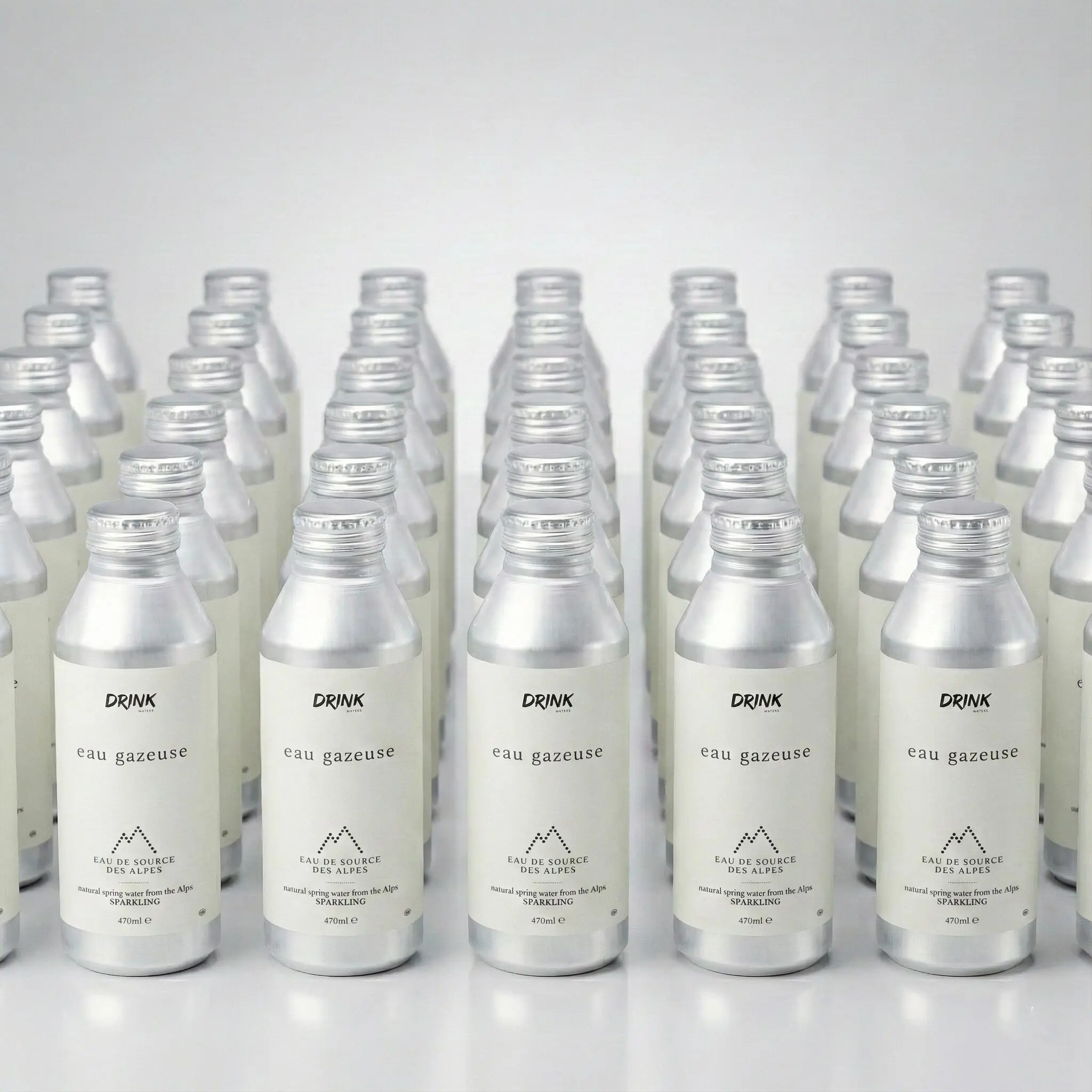 CHR Großpackung mit 120 Flaschen – Premium-Sprudelwasser aus den Alpen – 470 ml Aluminium