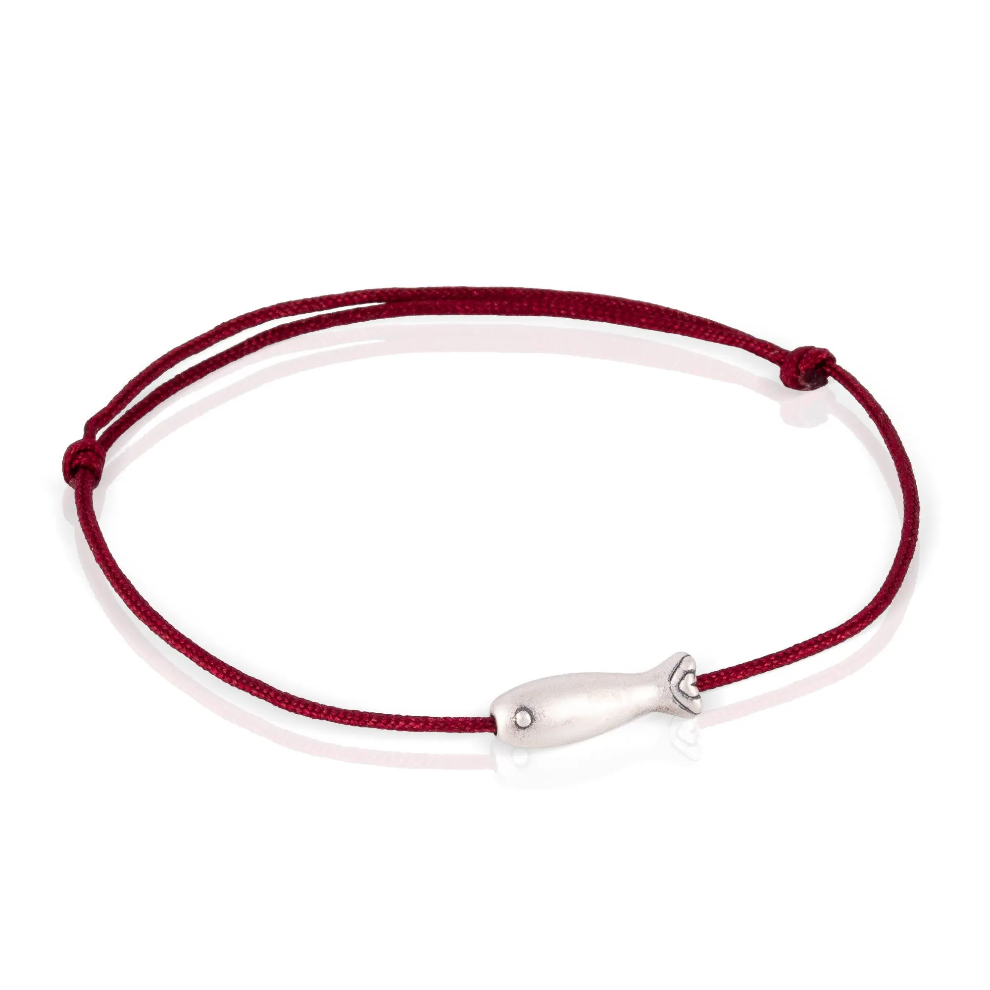 Bracelet en grenat avec cordon ajustable et détails en argent sterling 925. Couleur : Grenat