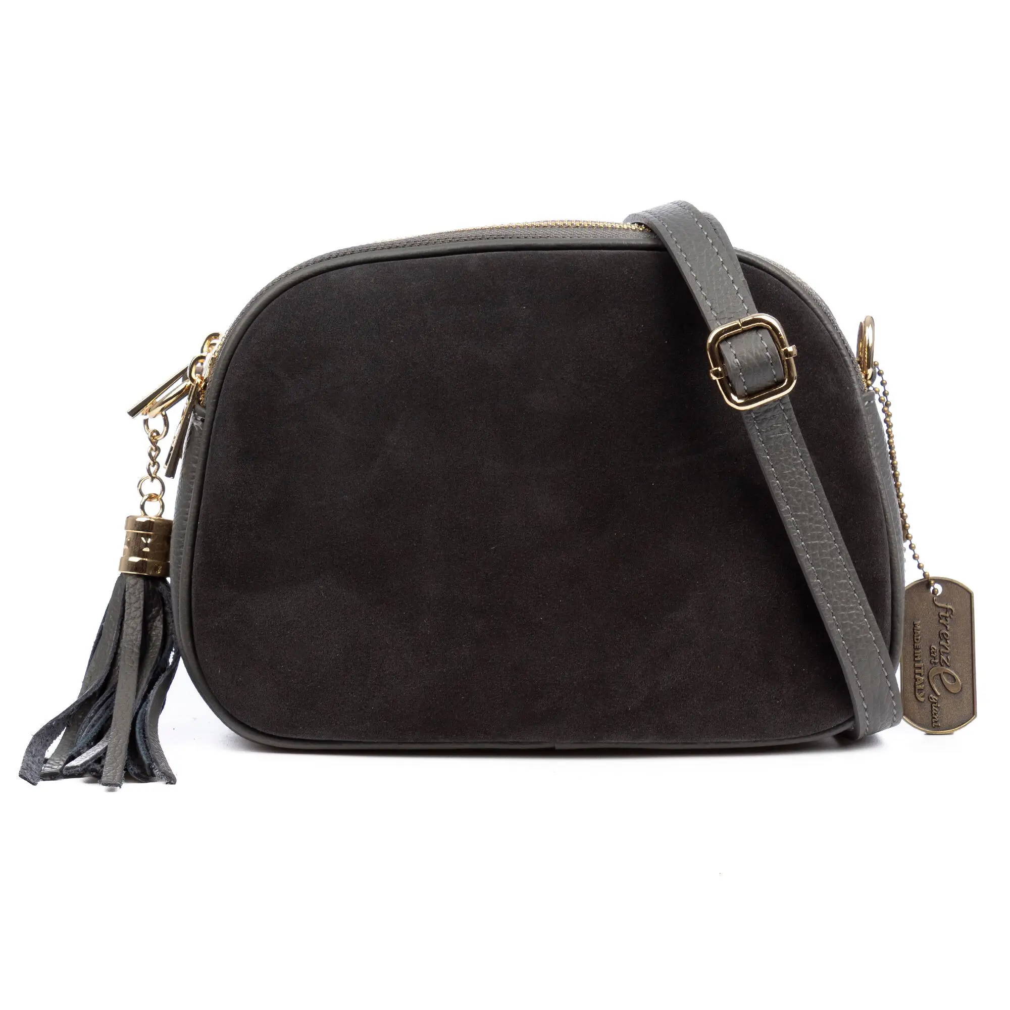 Sac à bandoulière Aliminusa pour femme. Daim véritable et cuir Dollaro.