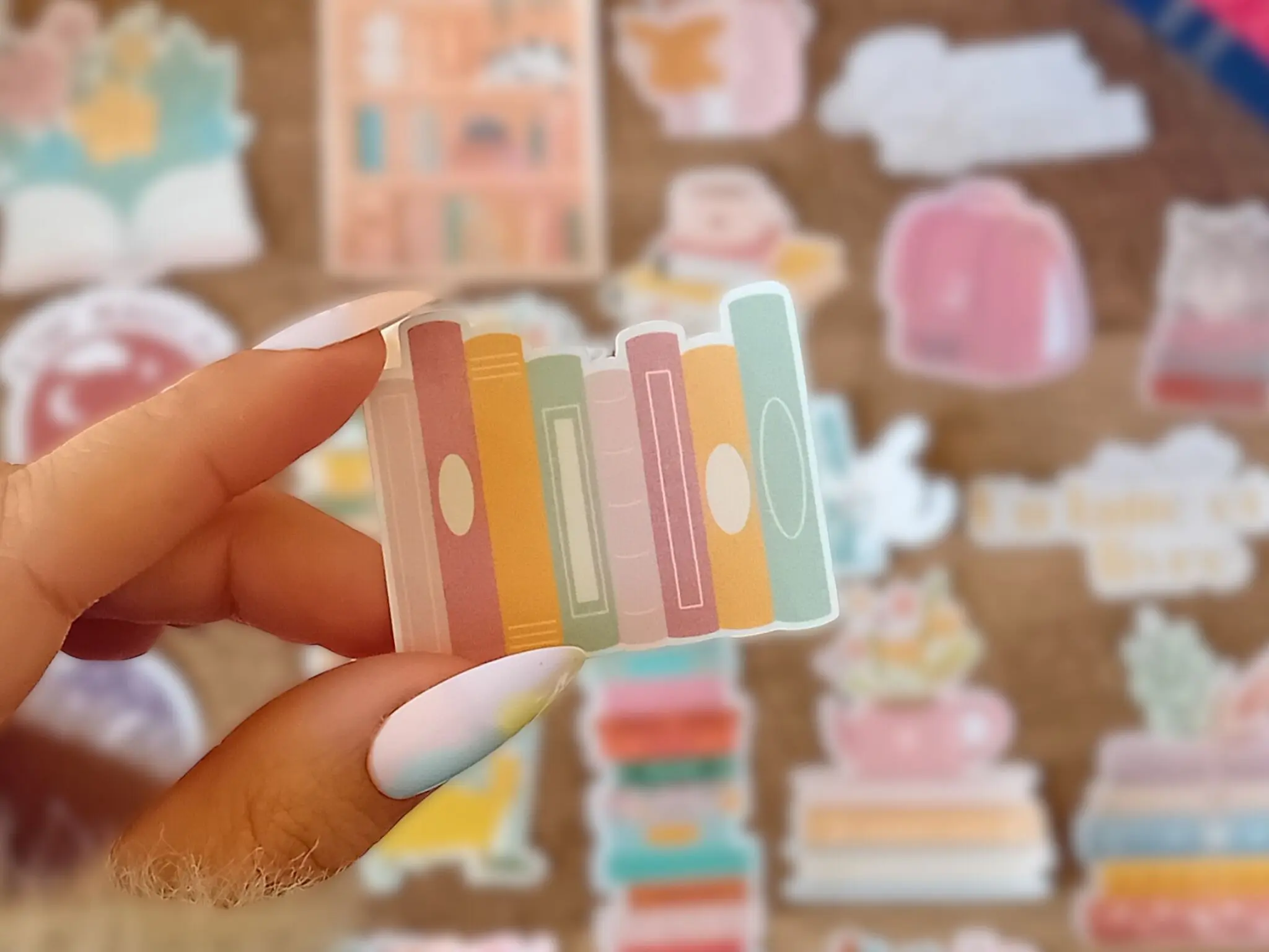 Waterproof Holographic Sticker - Books Tidy