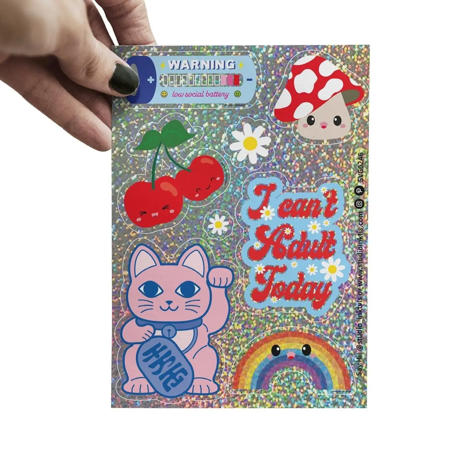 Glitter Sticker Sheet – Maneki Neko & Friends