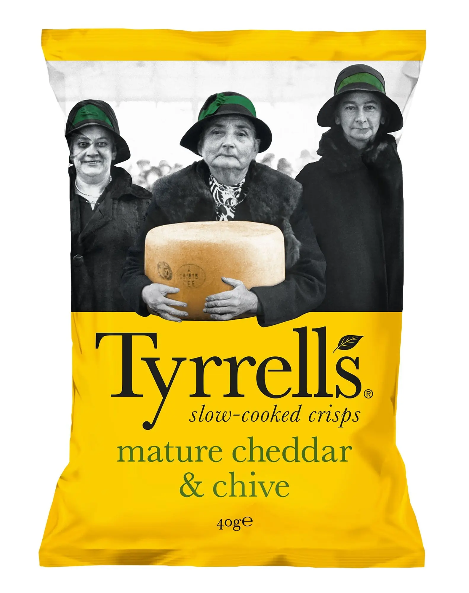 Chips Cheddar et Ciboulette, 40g, Tyrrells