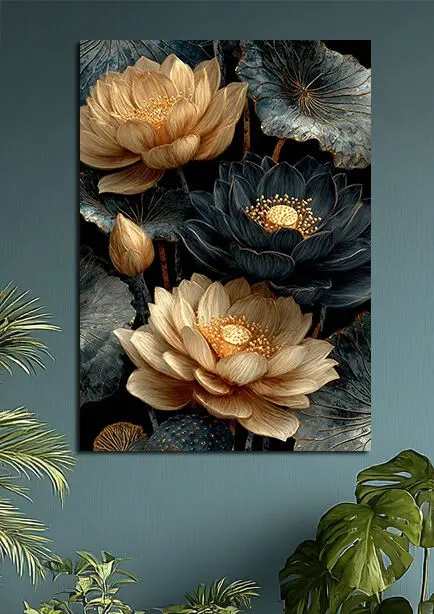 Interior Revolution - Metal Design Pictures 28×42 cm – Adhesive Magnetic Wall Mounting Included - No drilling or screws - 10 Sec Installation.