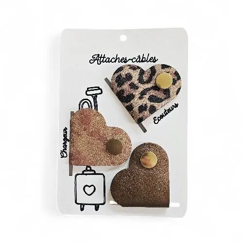 Heart-shaped cable ties - set of 3