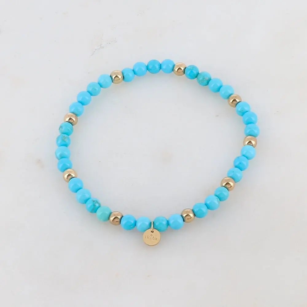 Elastic bracelet with natural stone beads