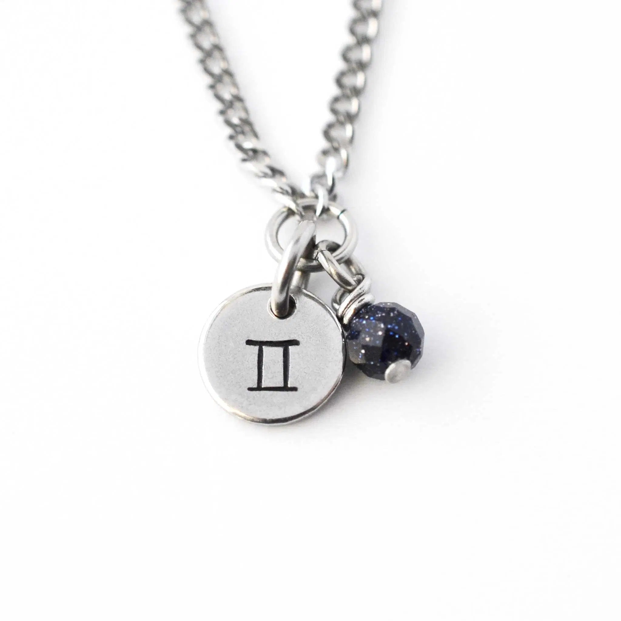 Gemini Zodiac Necklace, Hypoallergenic Astrology Jewellery for Sensitive Skin
