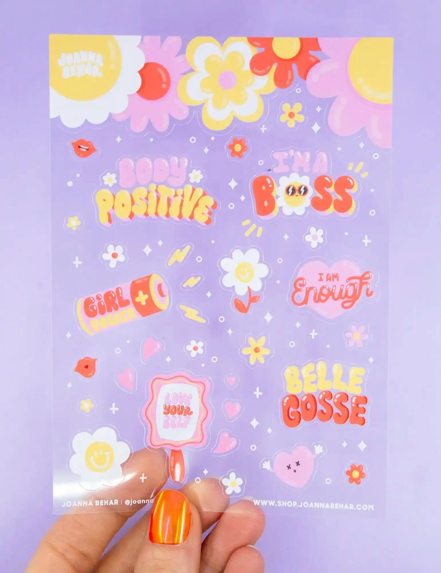 Girl Power sticker sheet | kawaii feminist stickers | transparent stickers for computer, notebook, planner, bottle | gift idea for women or BFFs
