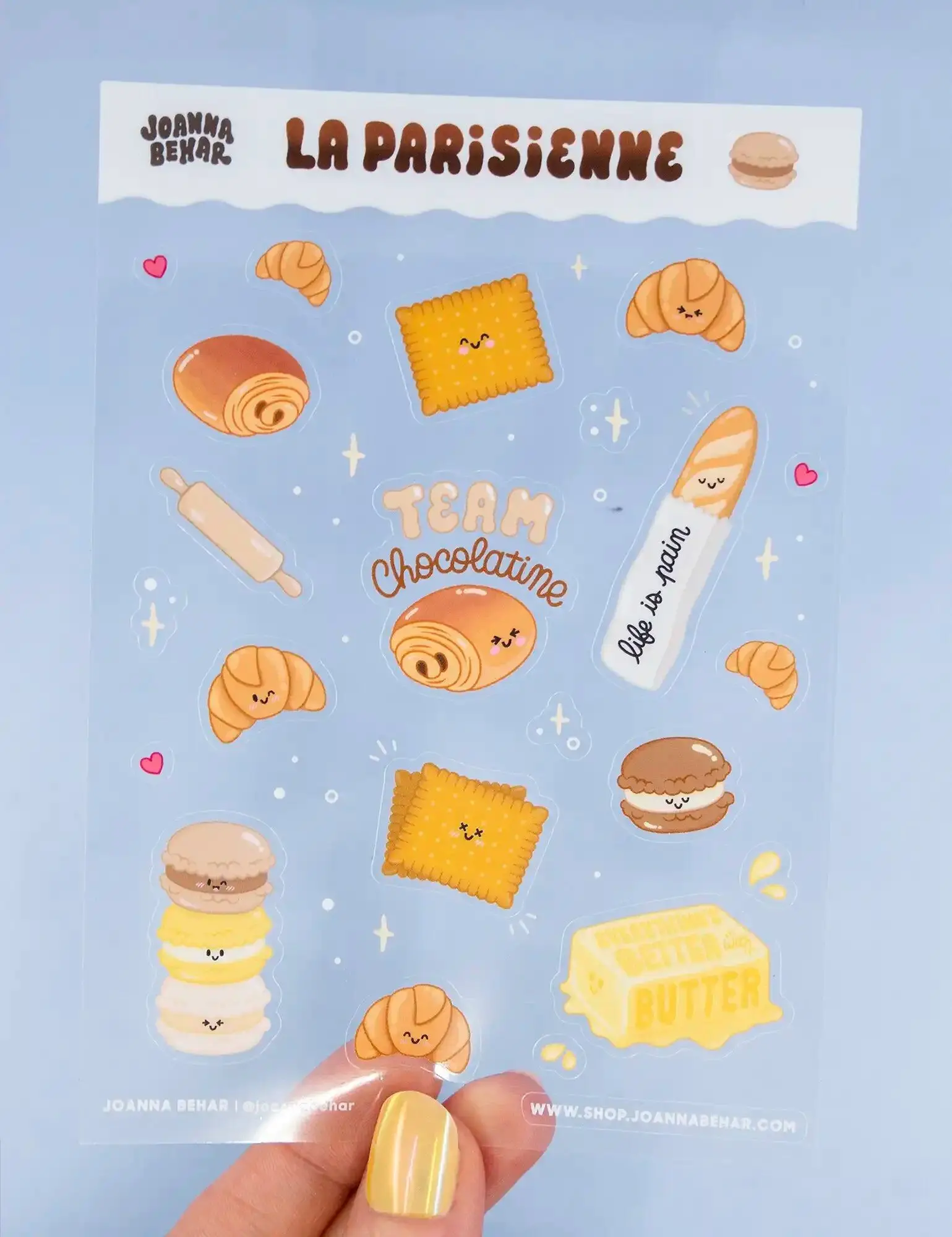 Planche autocollants La Parisienne | stickers Paris kawaii | autocollants transparents pour ordinateur, carnet, planner, bouteille | idée cadeau souvenir France