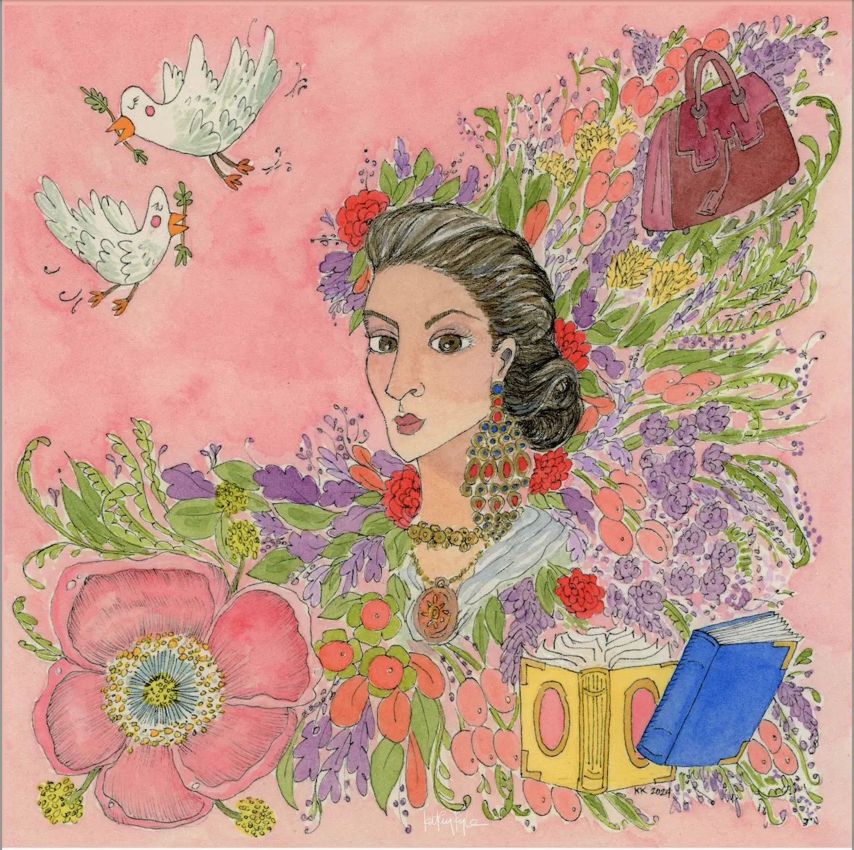 Pink Lady Silk Scarf