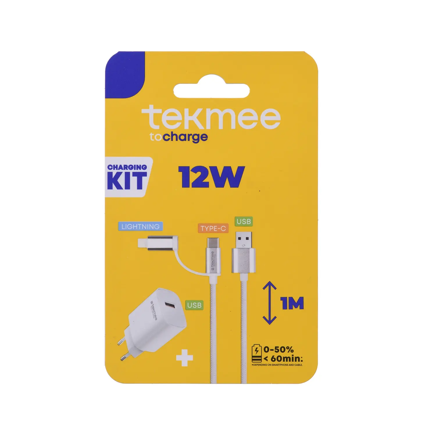 TEKMEE – 2-in-1 12W TRAVEL KIT (CHARGER + USB)