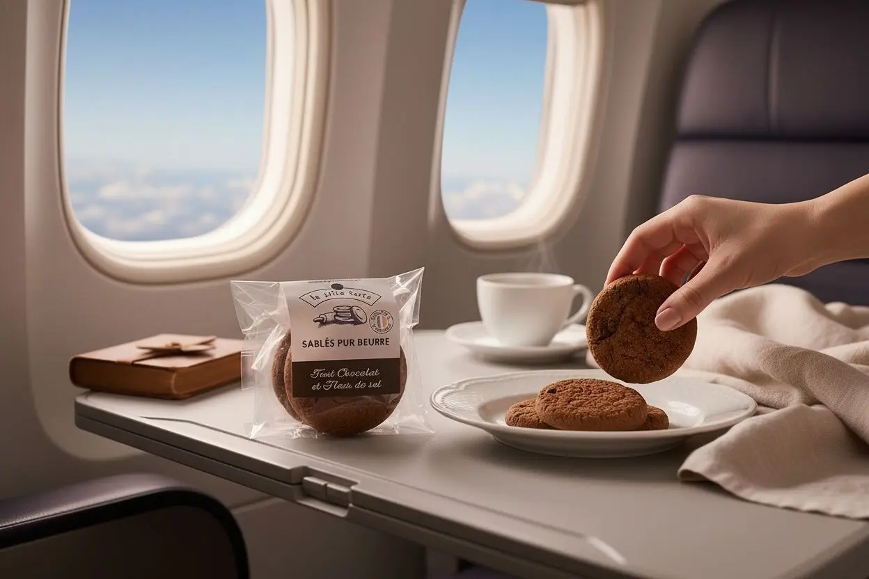 Handmade all-butter shortbread biscuits with chocolate and Guérande sea salt - 40g