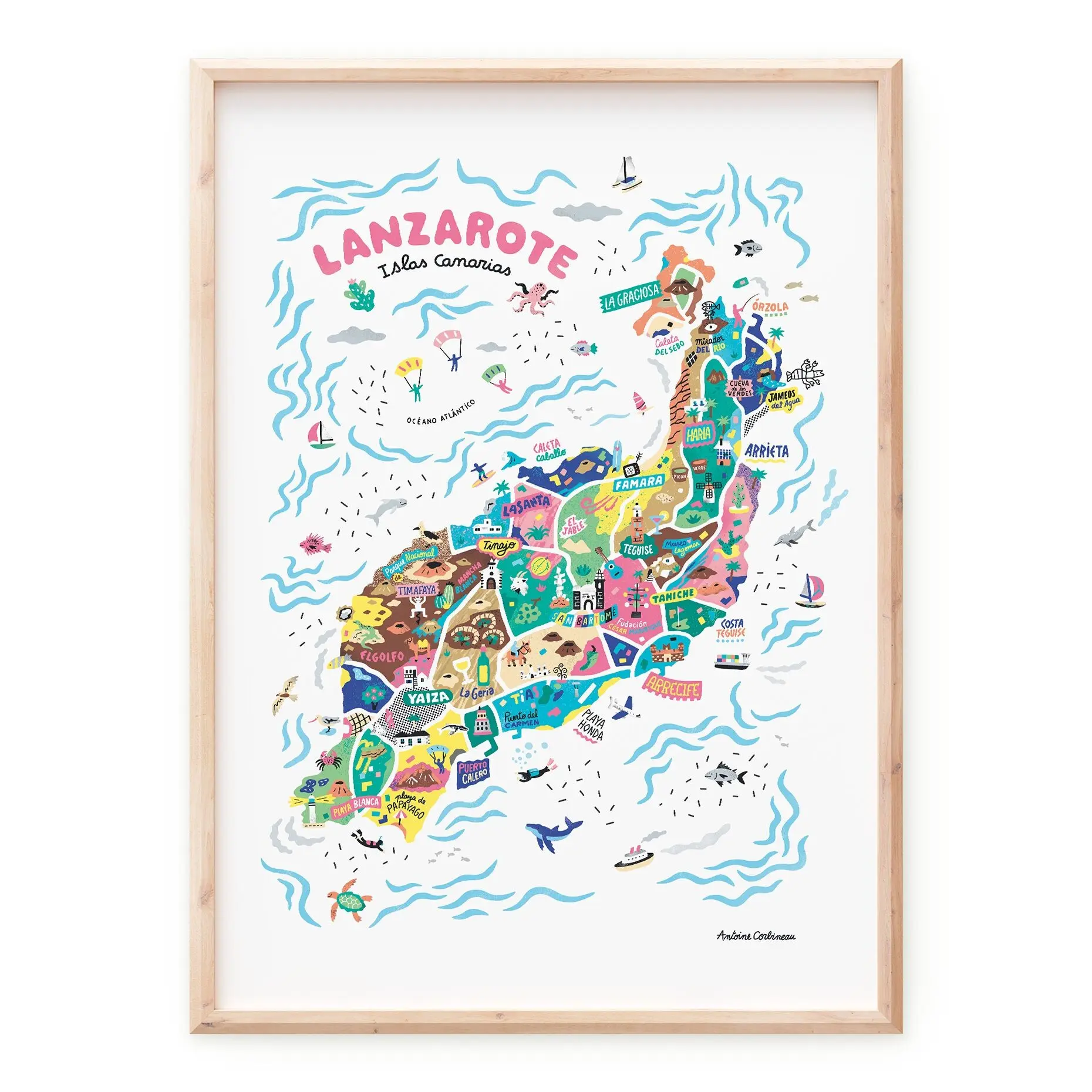 Poster - illustrated with Lanzarote by Antoine Corbineau