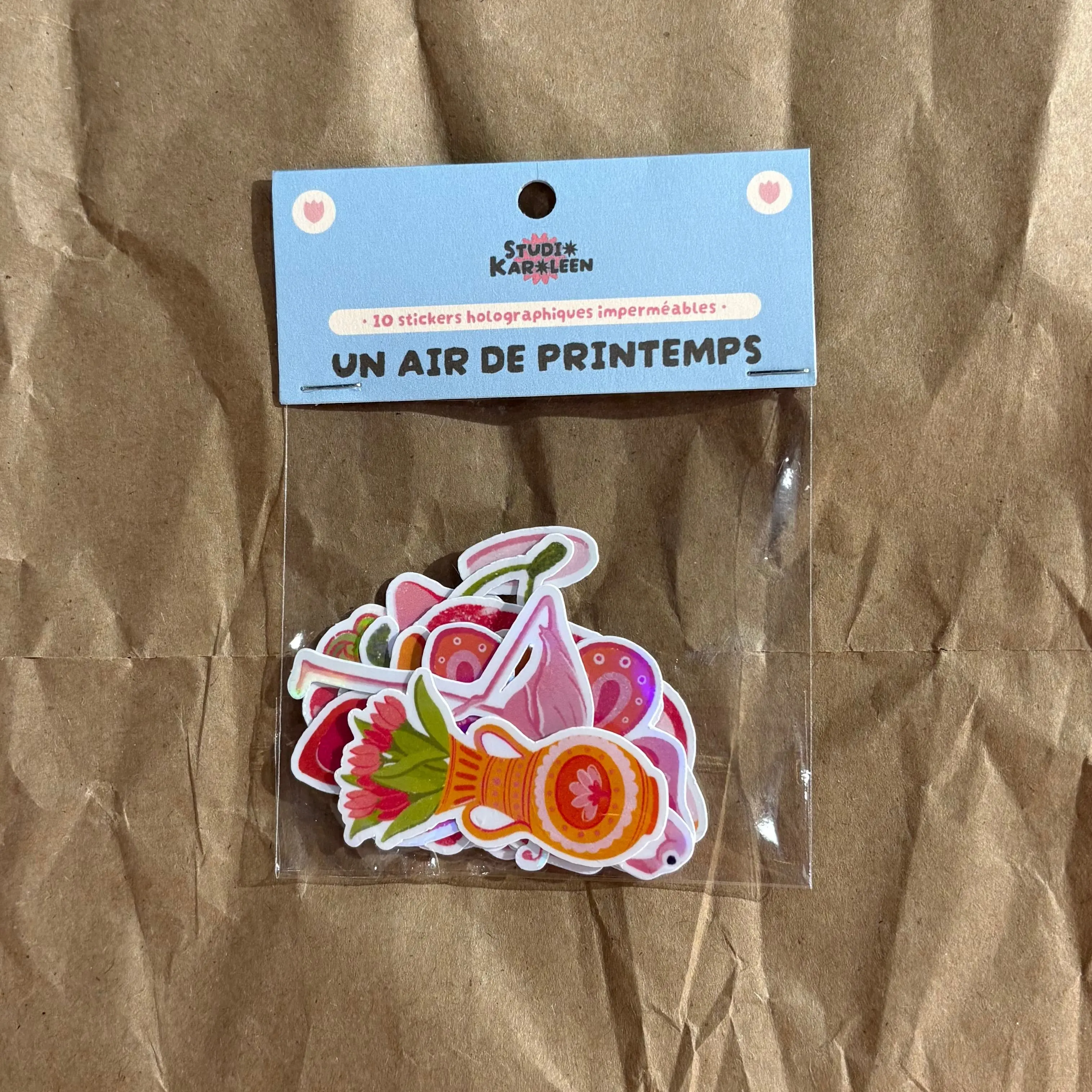 Pack of 10 Holographic Stickers - A Touch of Spring
