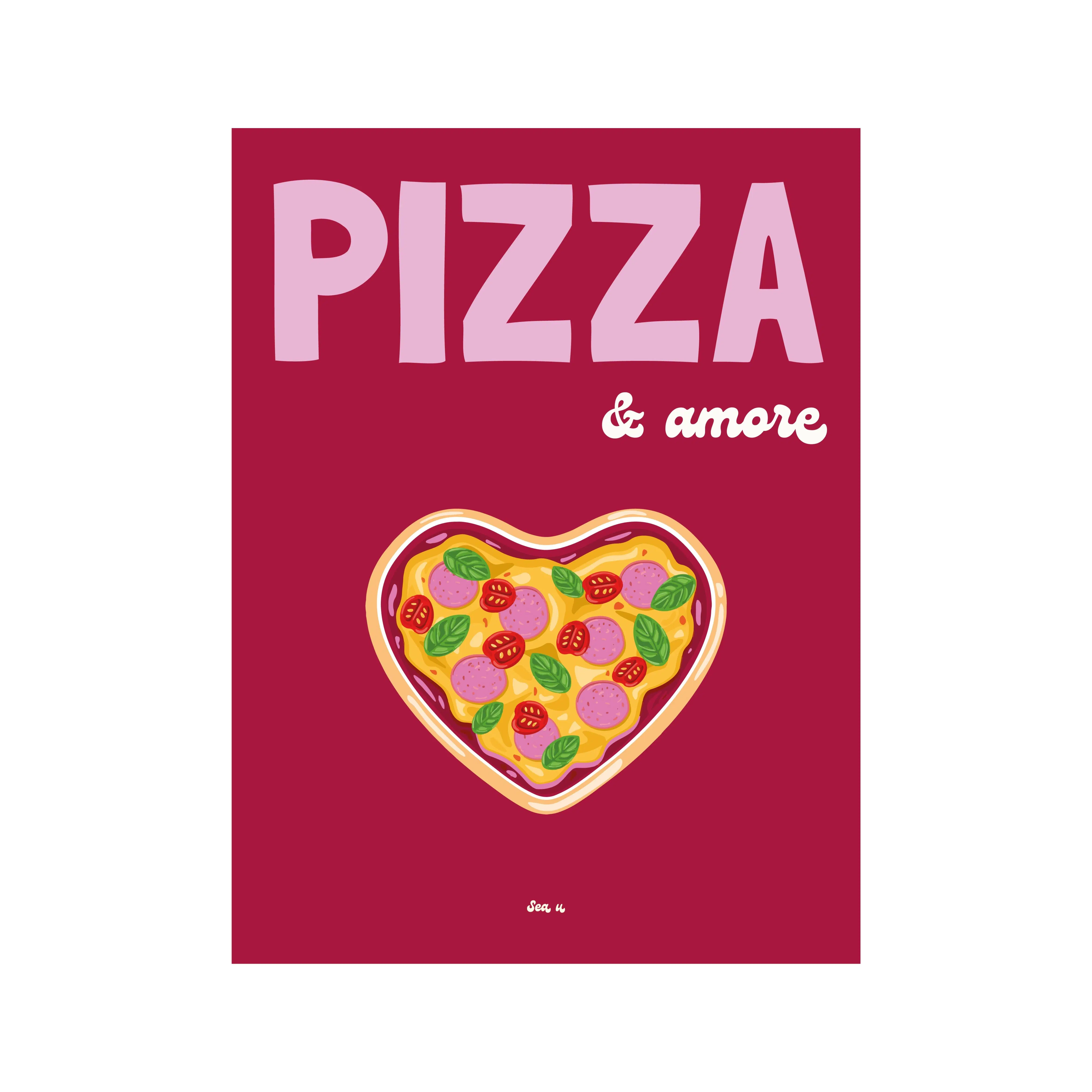 Italy Poster - Pizza & Amore