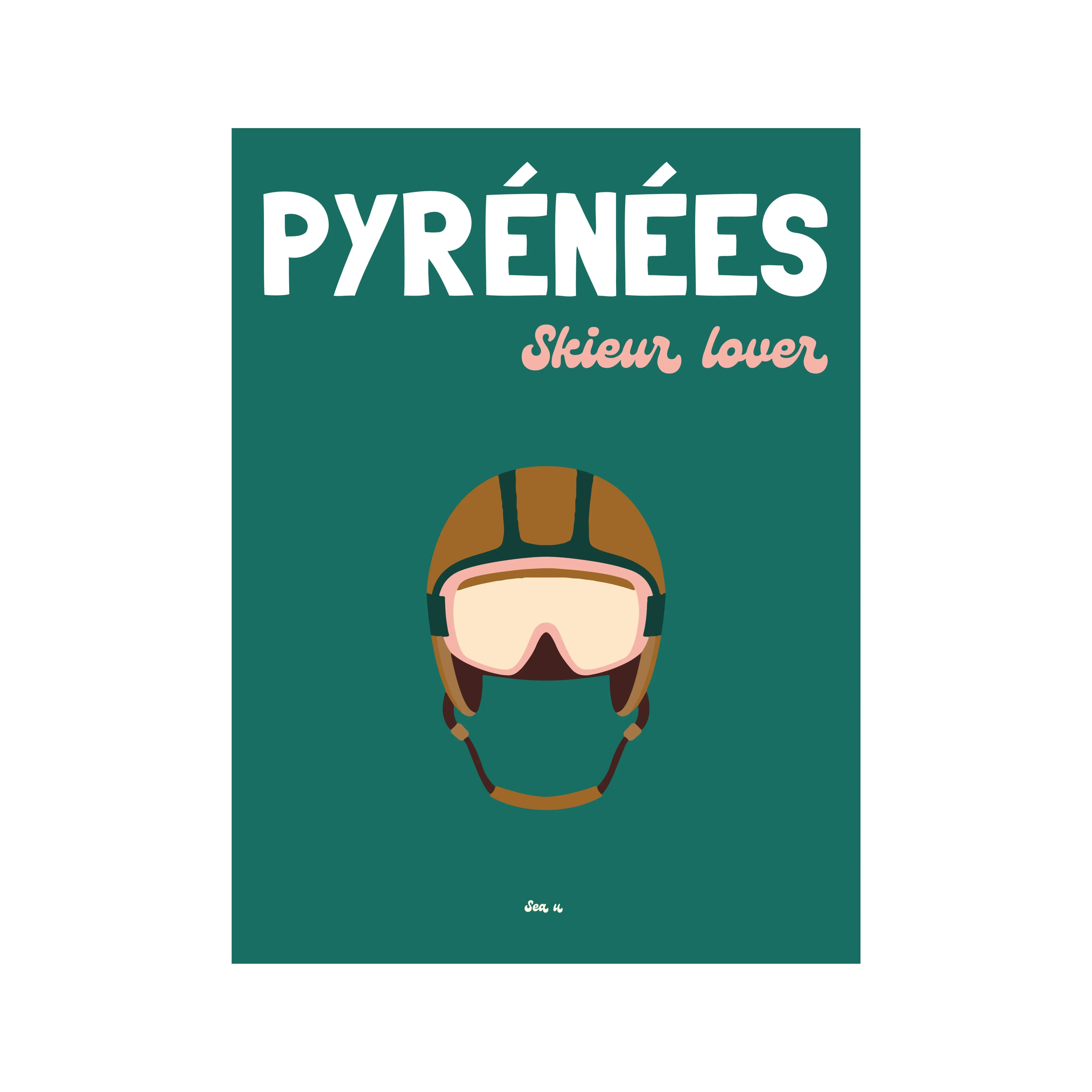 Ski Poster - Pyrenees Skier lover