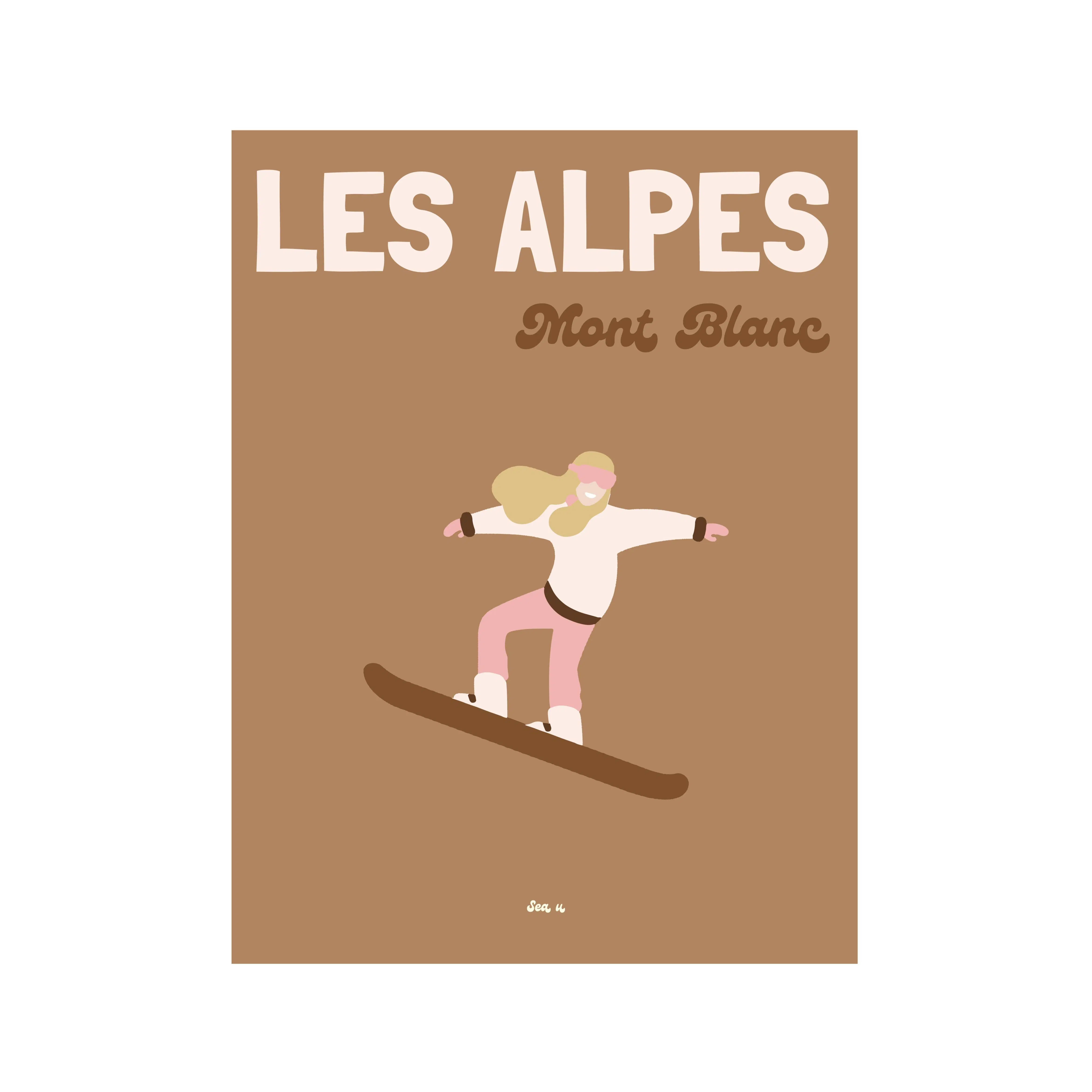 Ski Poster - Mont Blanc Alps