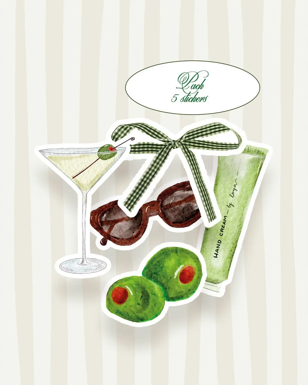 Set of 5 stickers - Martini, please!