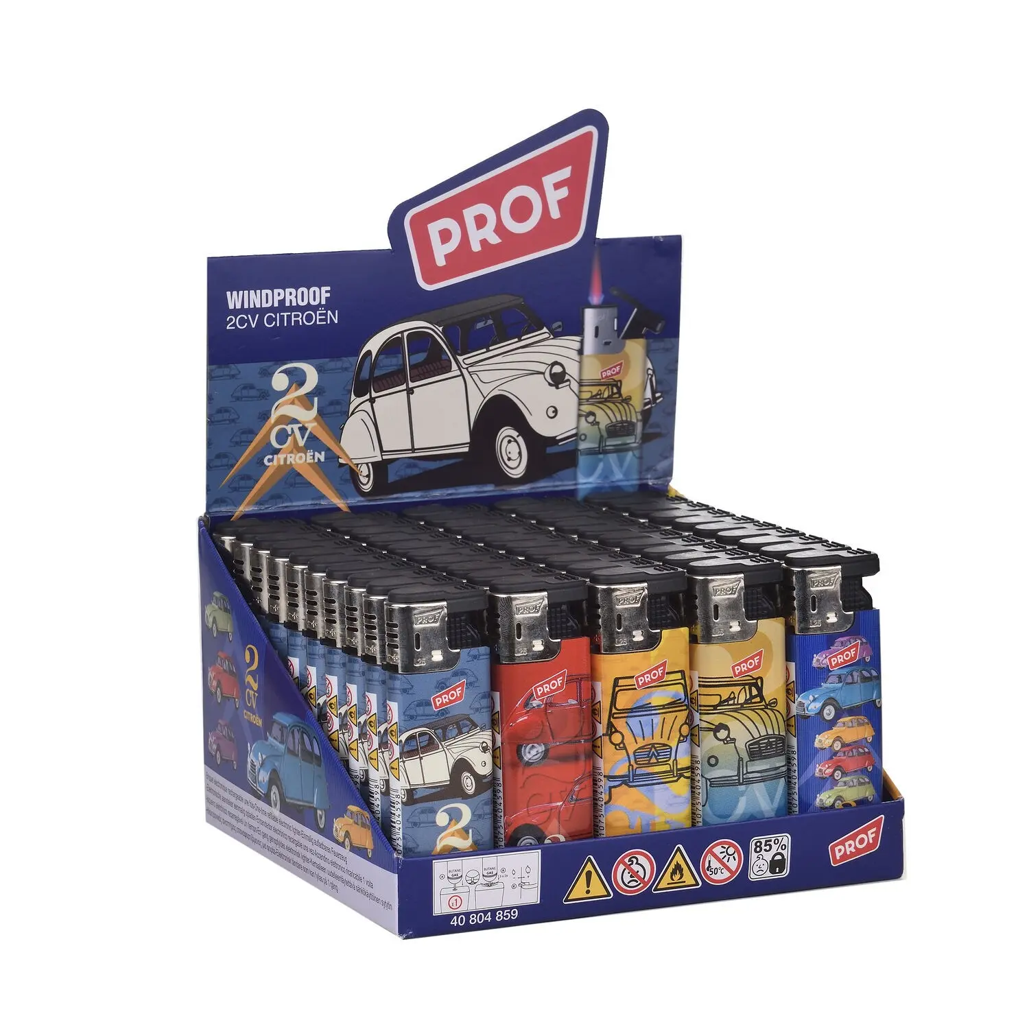 Citroen display stand for 25 Jetflame lighters with a powerful blue flame,