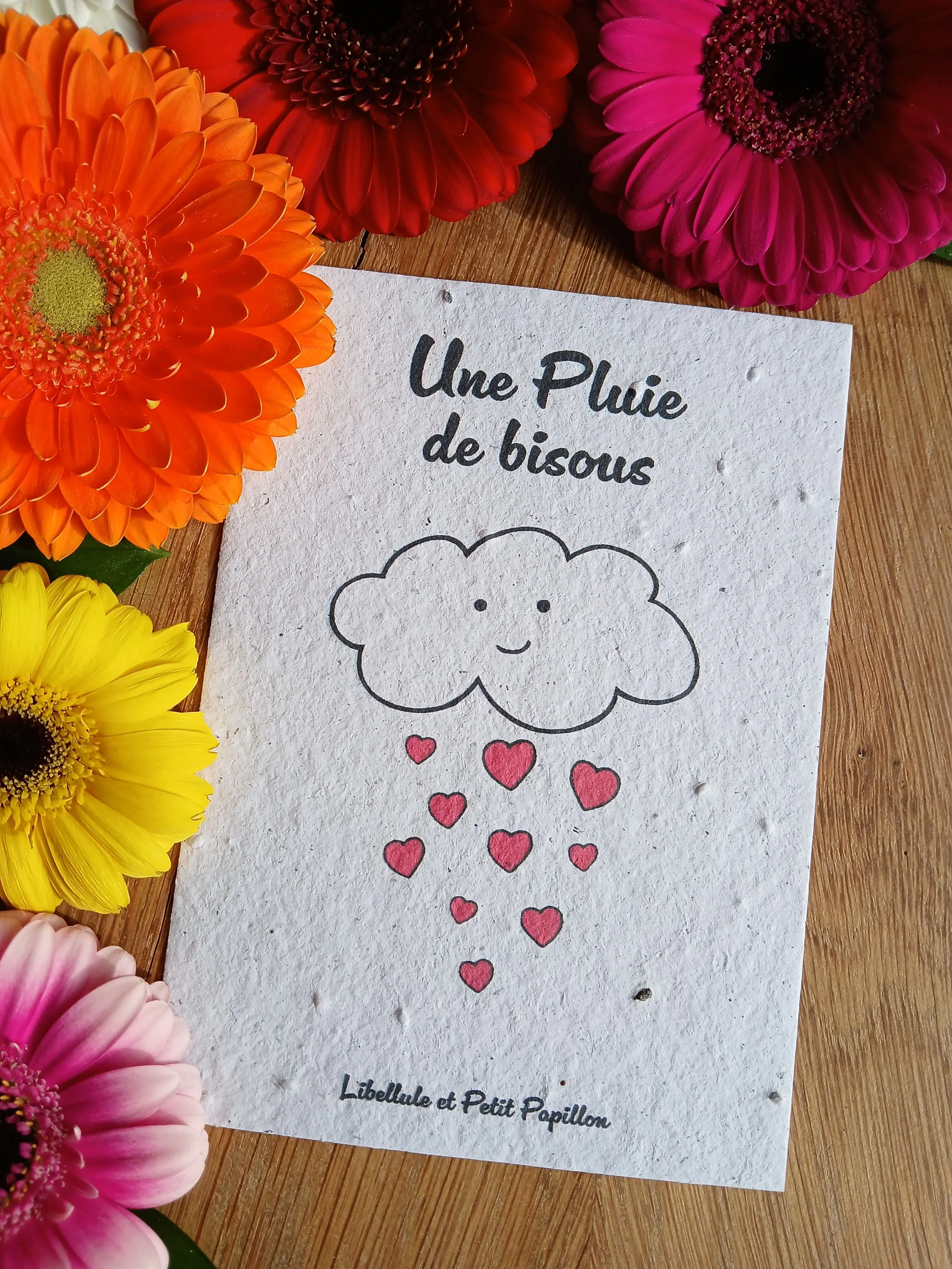 Plantable card made of seed paper – Organic and bee-friendly flowers – Shower of Kisses