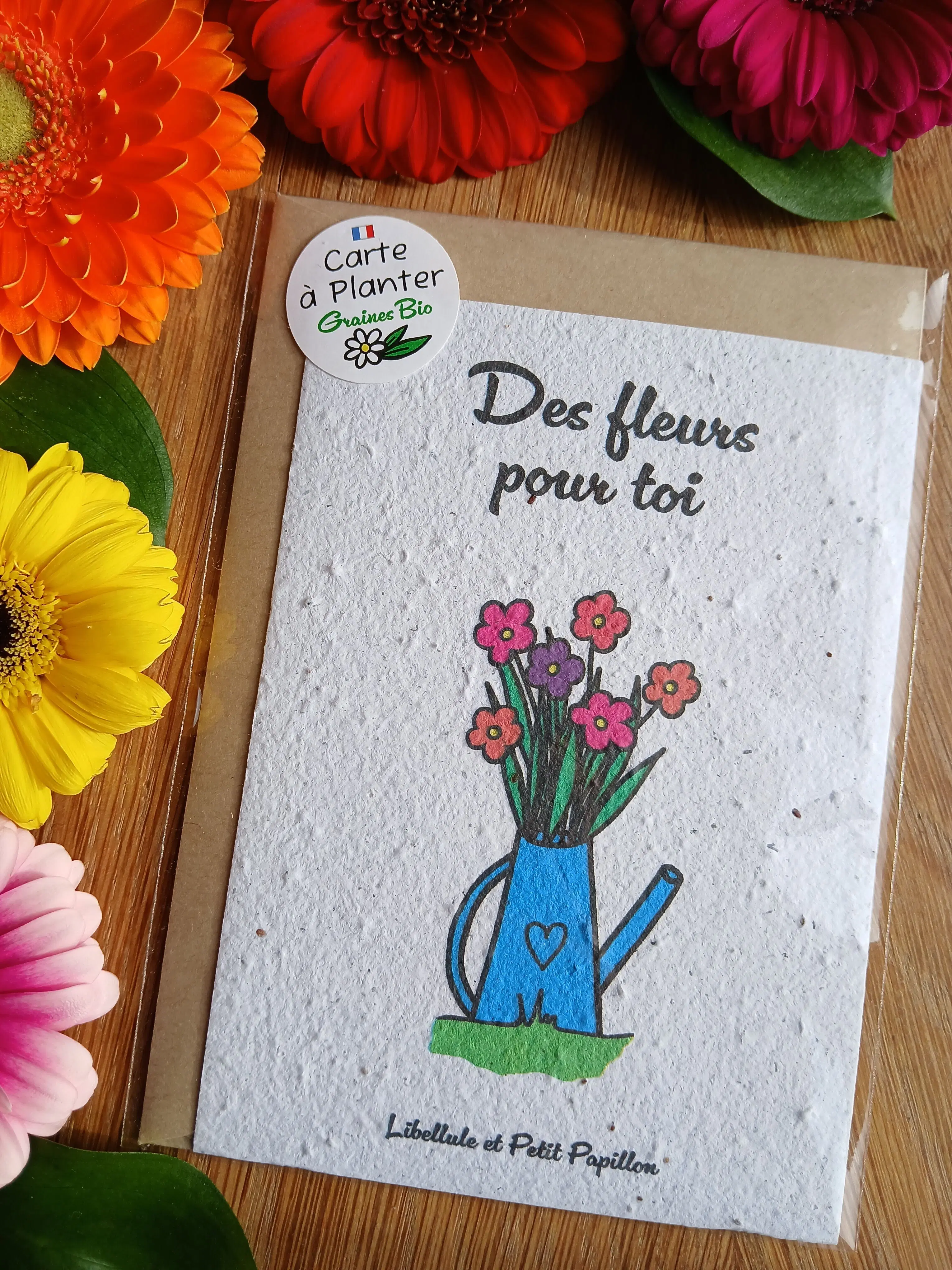 Plantable card made of seed paper – Organic and bee-friendly flowers – Flowers for you