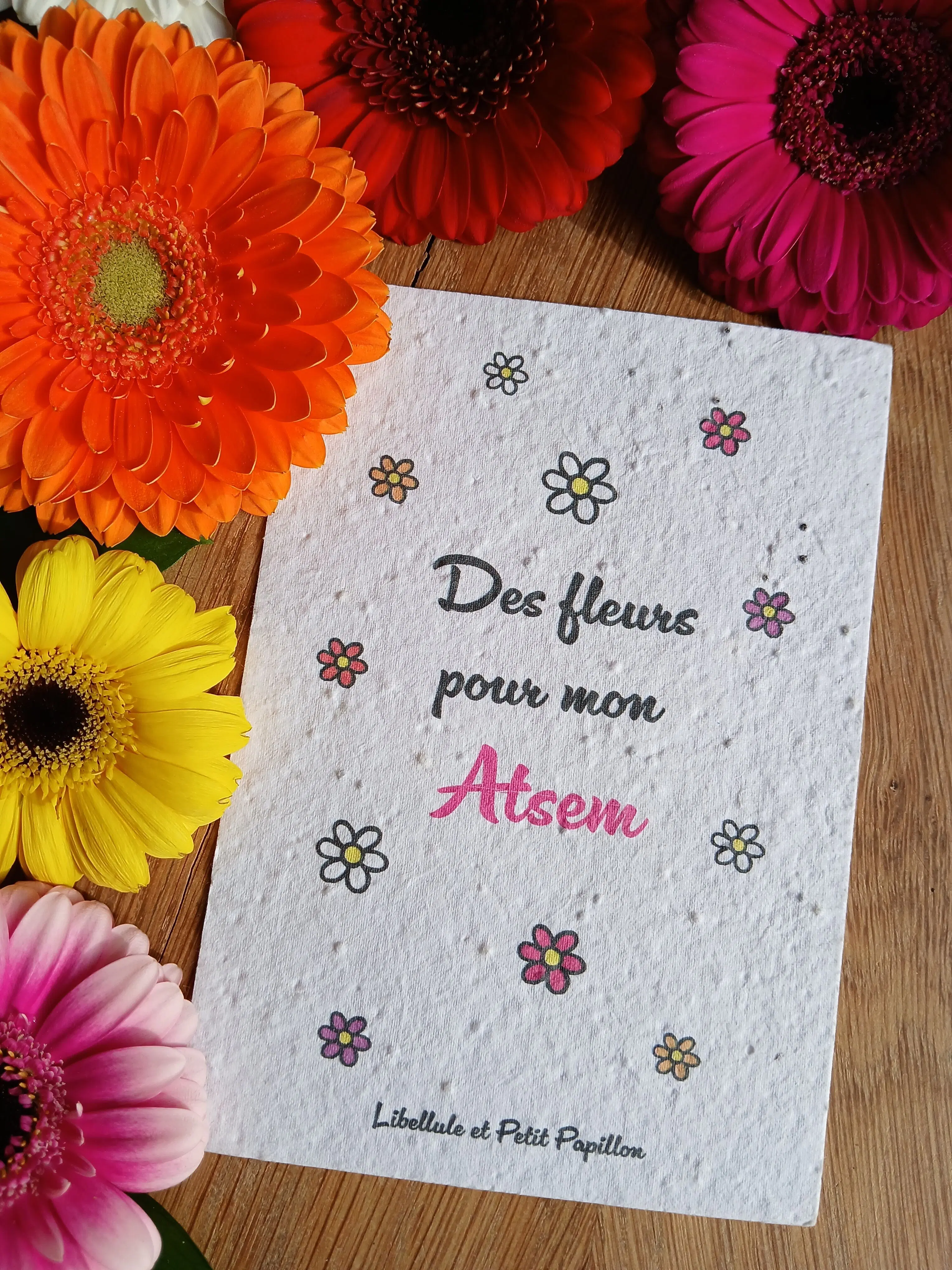Plantable card made of seed paper – Organic and bee-friendly flowers – Atsem