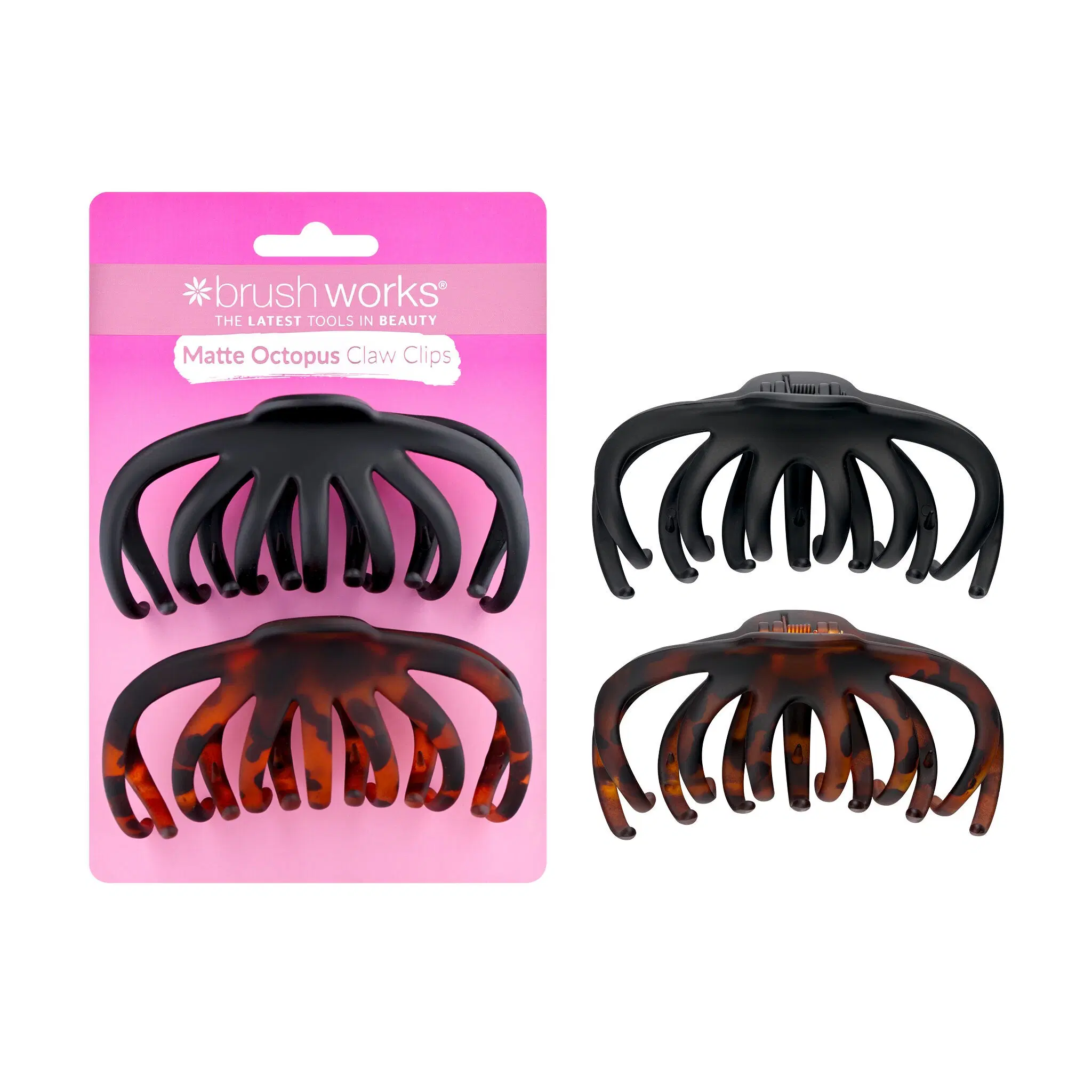 Brushworks Matte Octopus Claw Clips - 2er-Pack