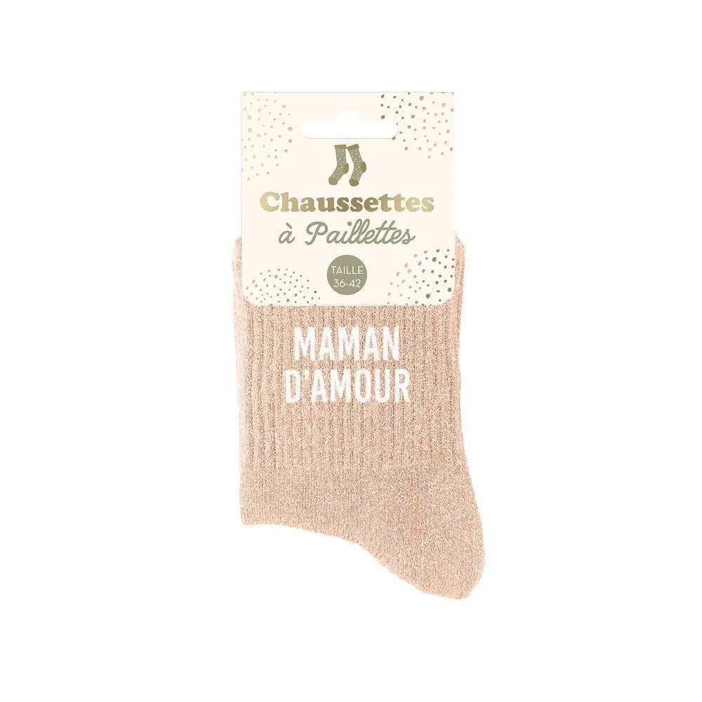 Glitter socks, love mom