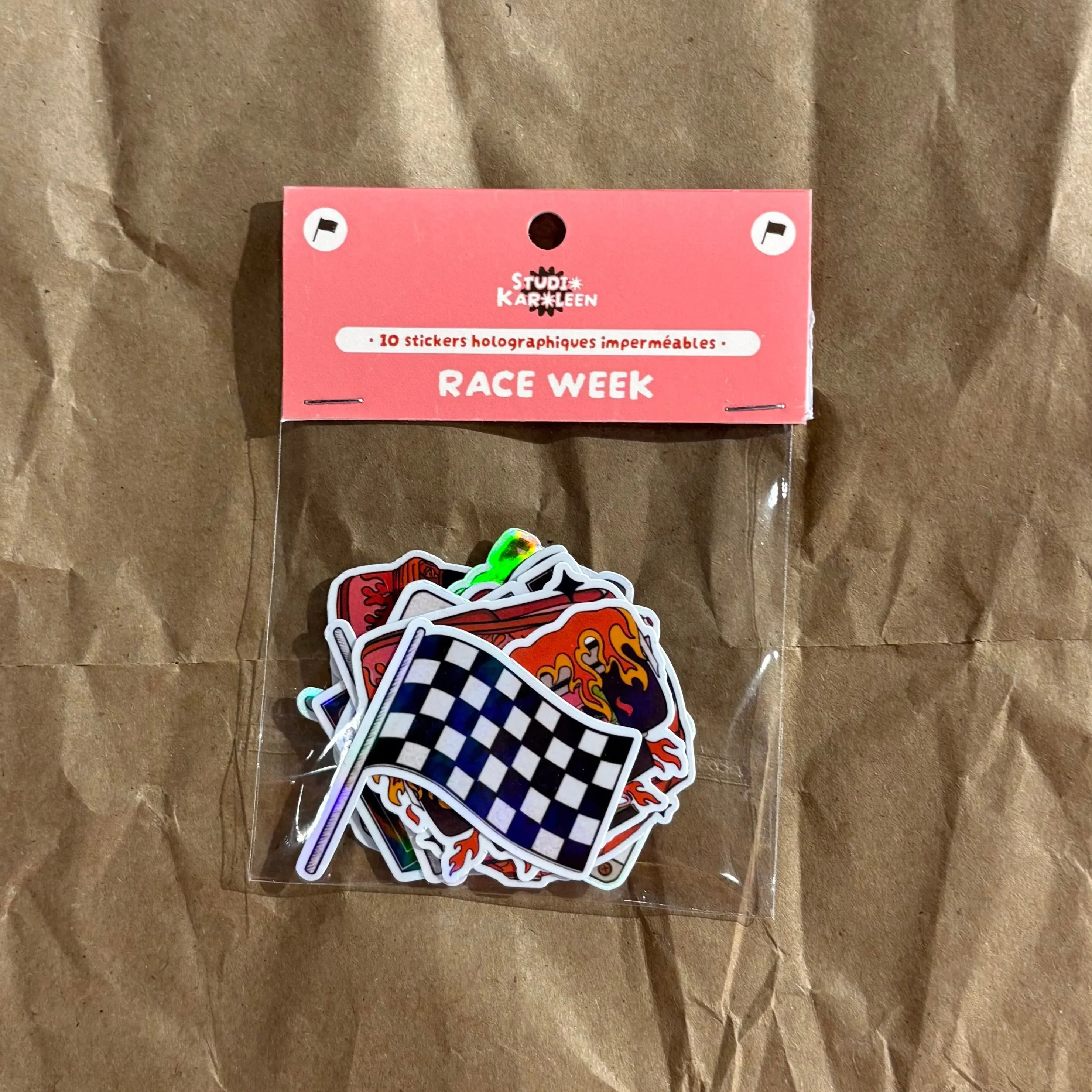 Pack of 10 Race Week Holographic Stickers