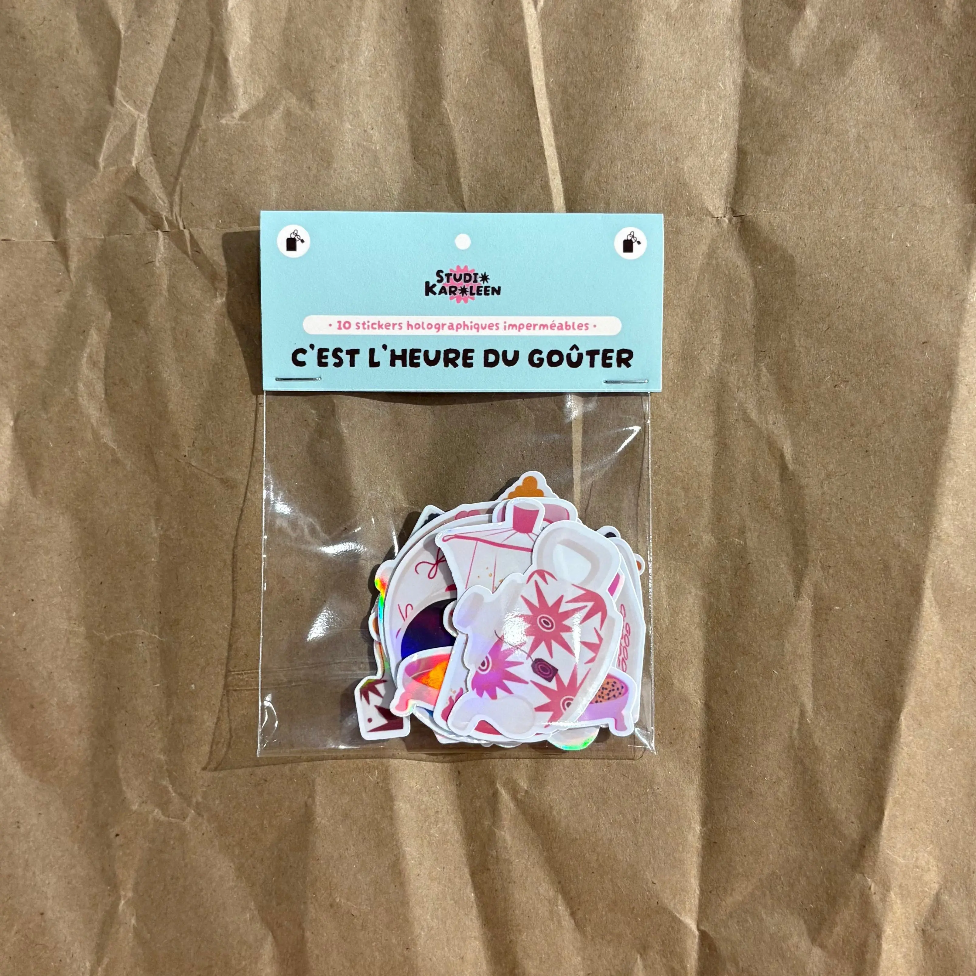 Pack of 10 Holographic Stickers - It's Snack Time