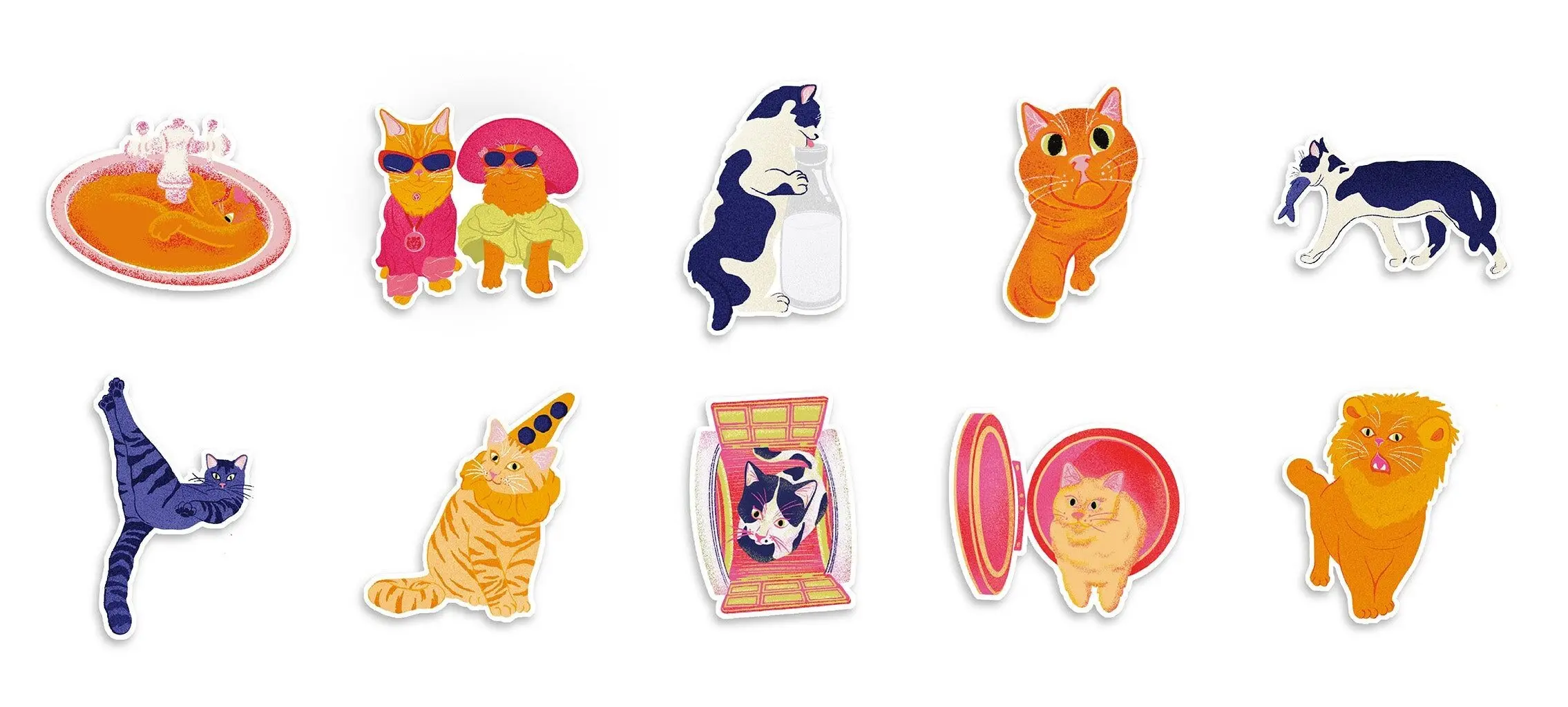 Holographic stickers sold individually Meow-sticker