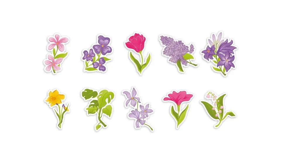 Single Holographic Sticker I'm telling you with flowers