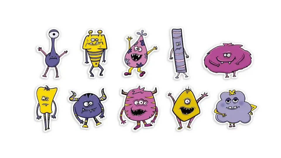 Holographic sticker sold individually - Little Monsters