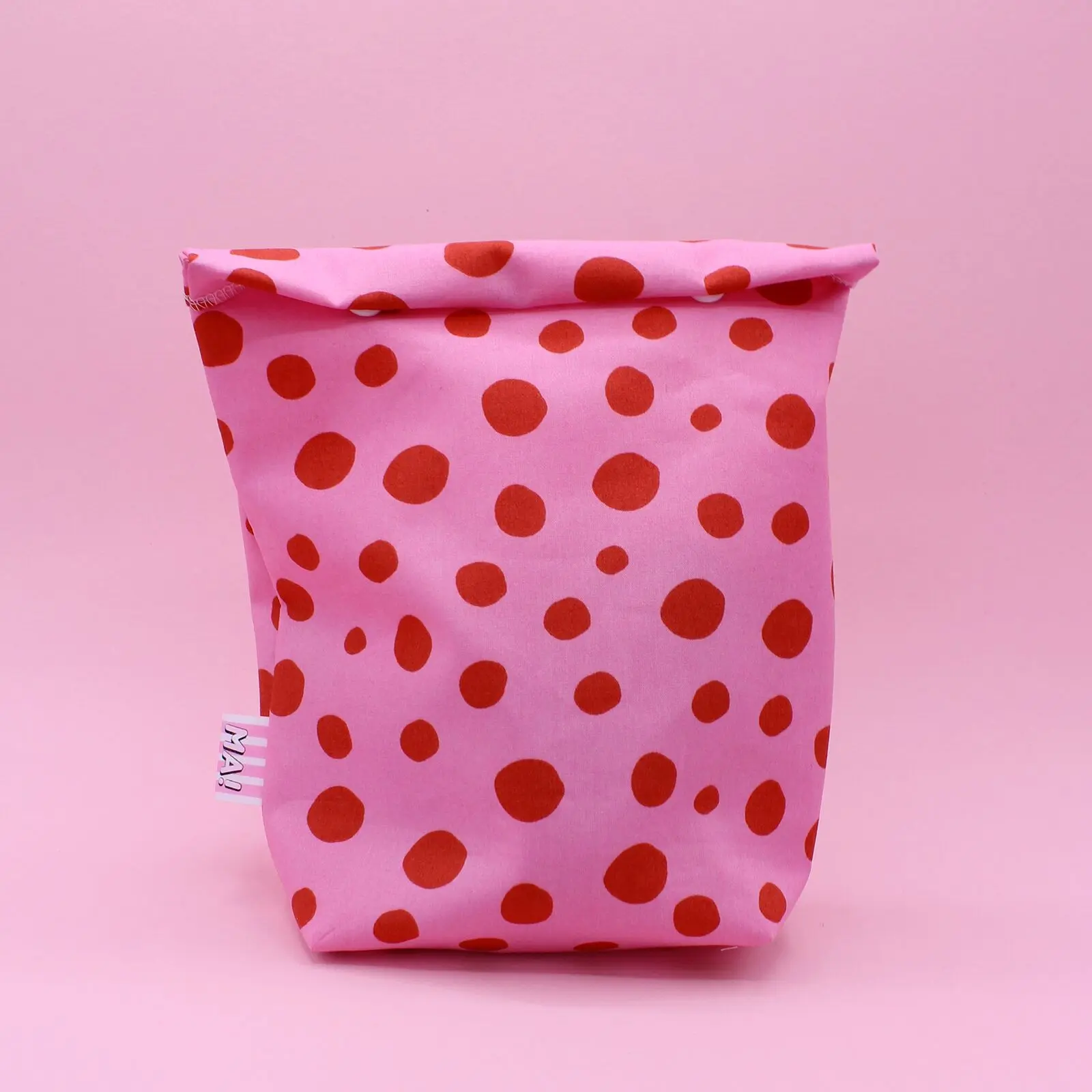 Mini lunch bag - rose pois rouges
