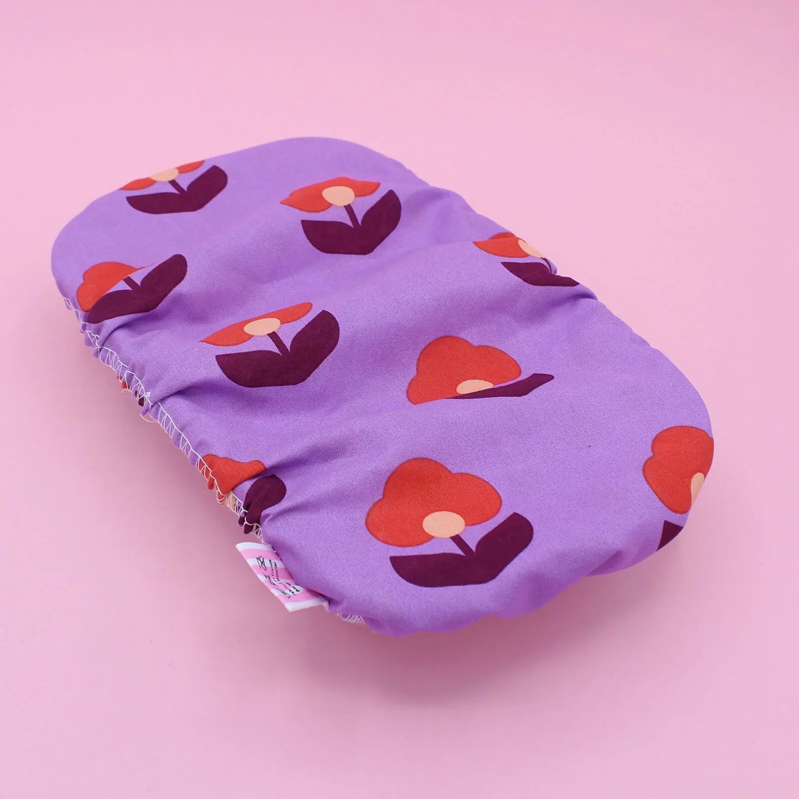 Charlotte couvre plat cake - coton enduit - fleurs mauves