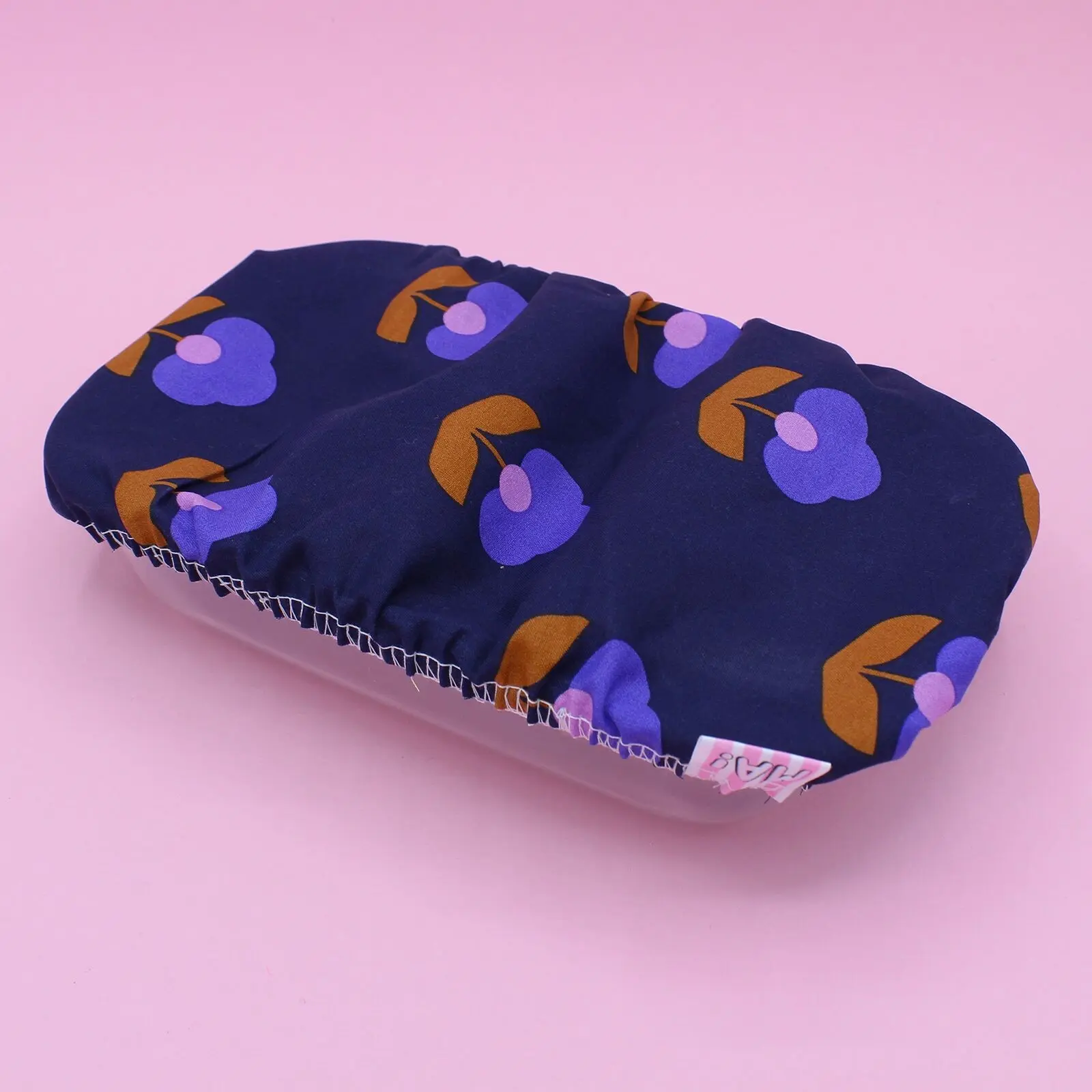 Charlotte couvre plat cake - coton enduit - bleu