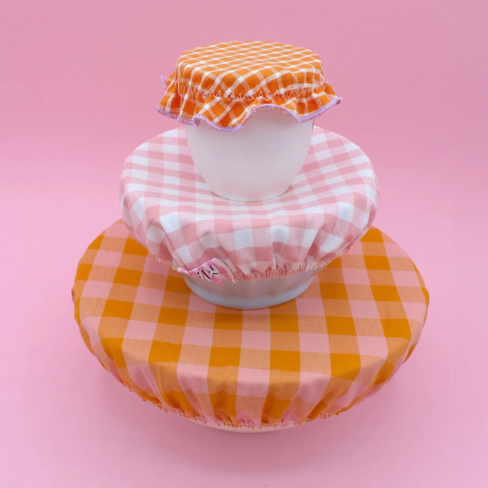 3 charlottes - vichy - orange & rose