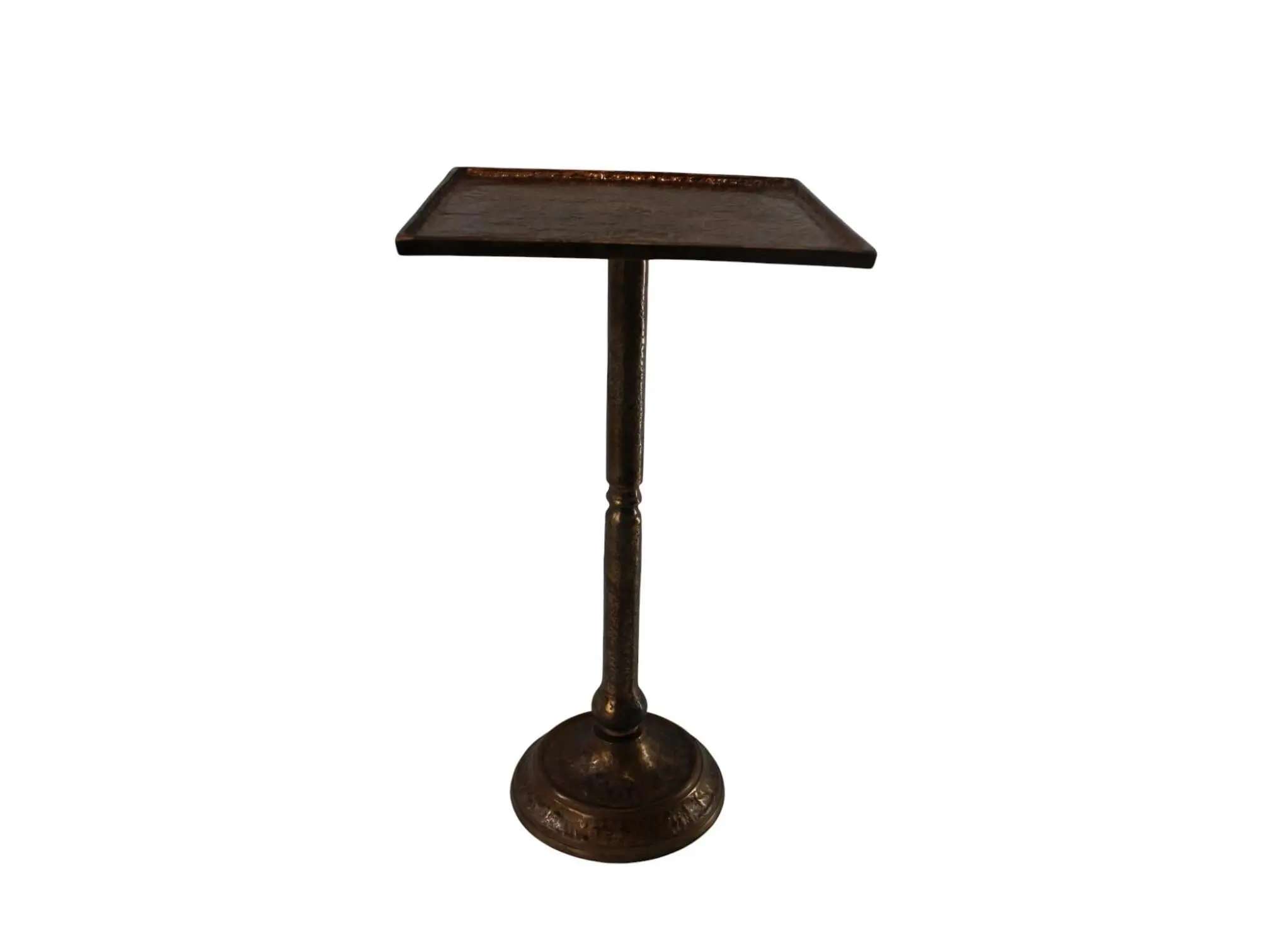 Table murale carrée/table d'appoint - Aluminium - Or antique